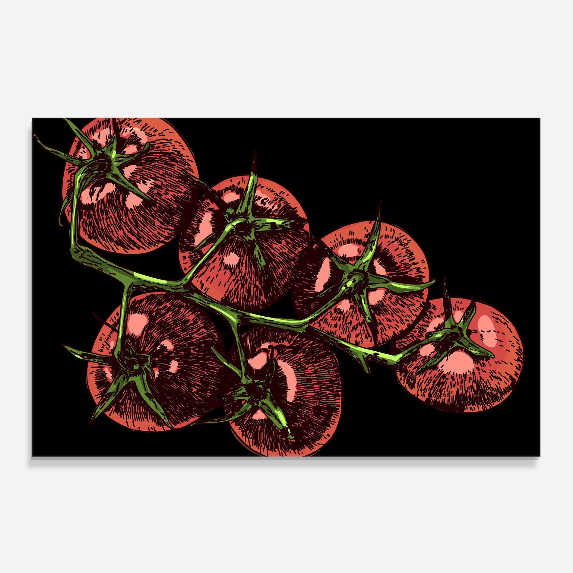 Konyhai üveg hátfal Red Pastel Tomato mockup 0