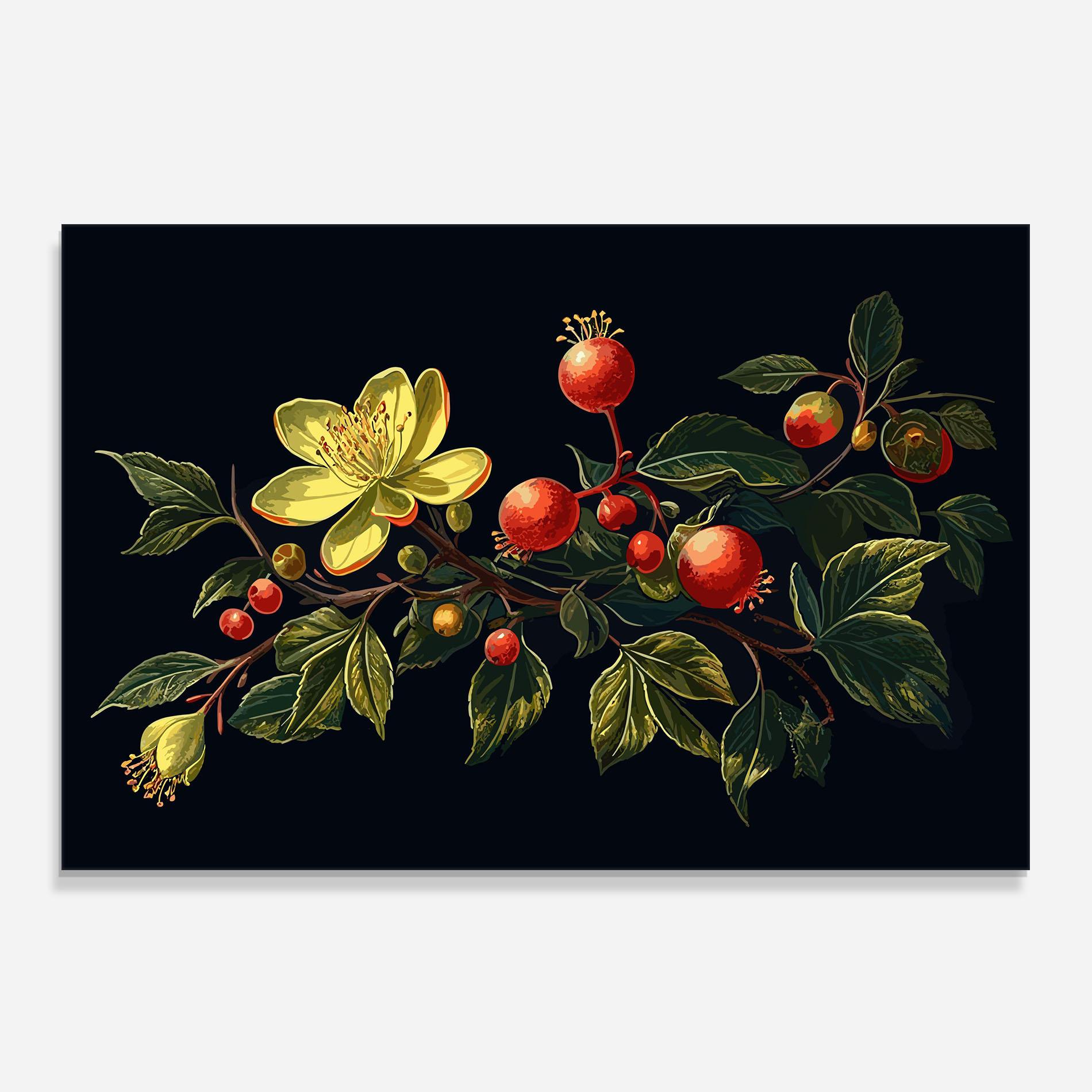 Konyhai üveg hátfal Yellow Flower Food mockup 0