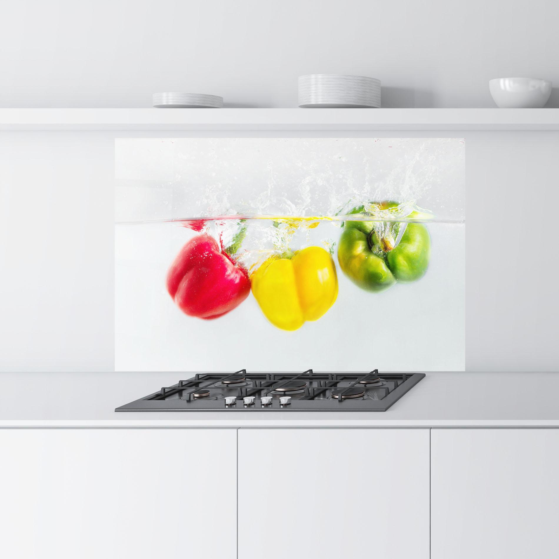 Konyhai üveg hátfal Bellpepper In Water mockup 9