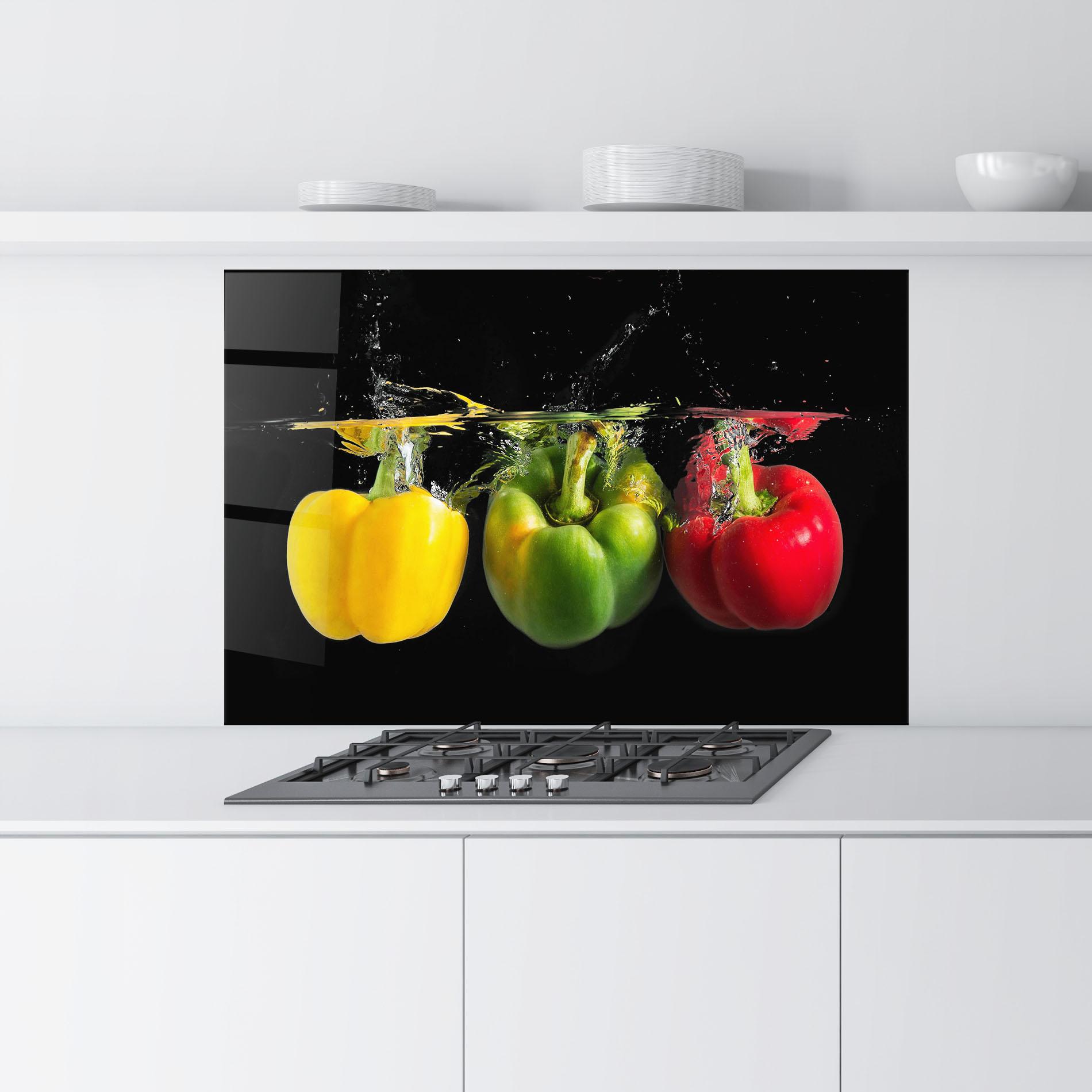 Konyhai üveg hátfal Bellpepper Nice Splash mockup 9
