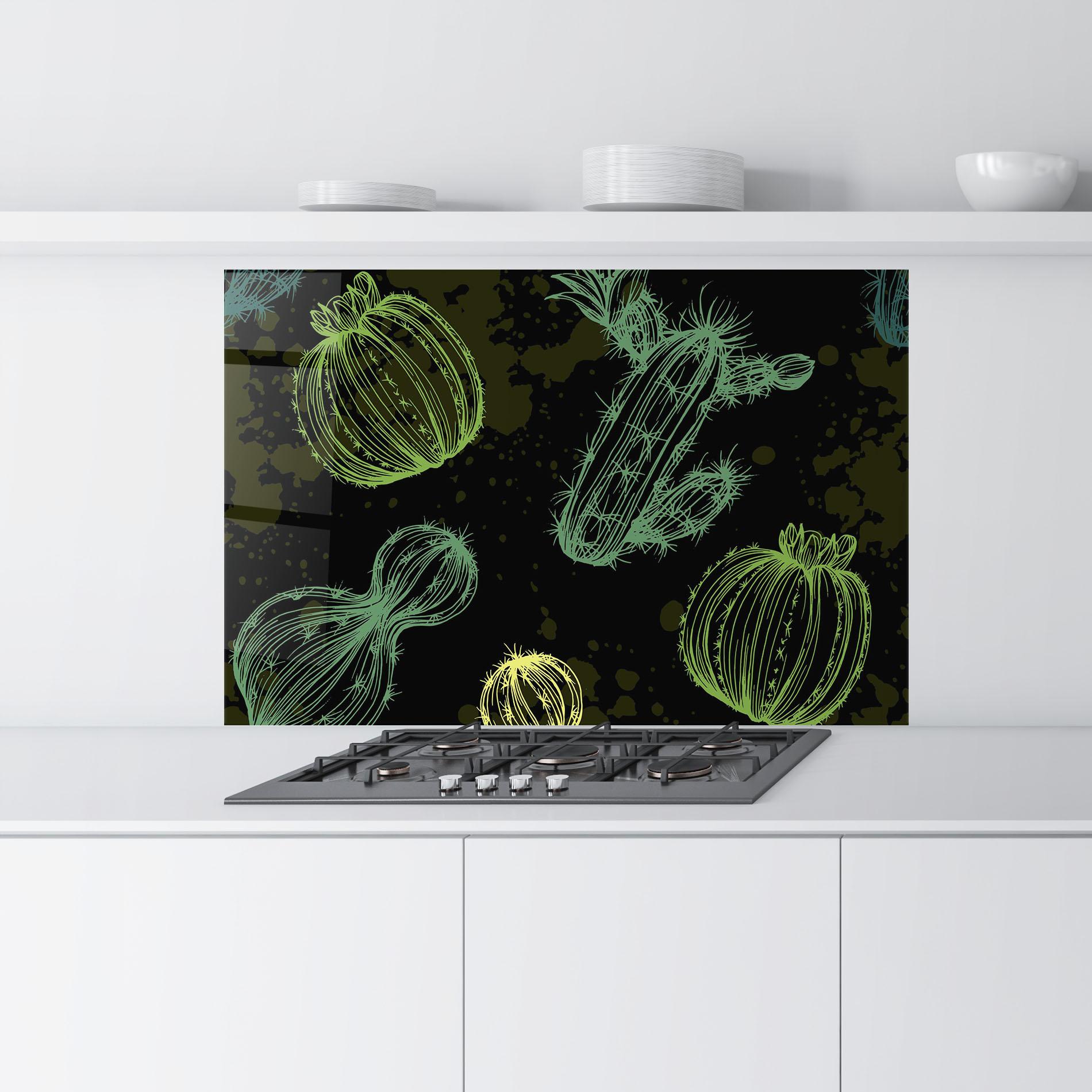 Konyhai üveg hátfal Cactus Art mockup 9