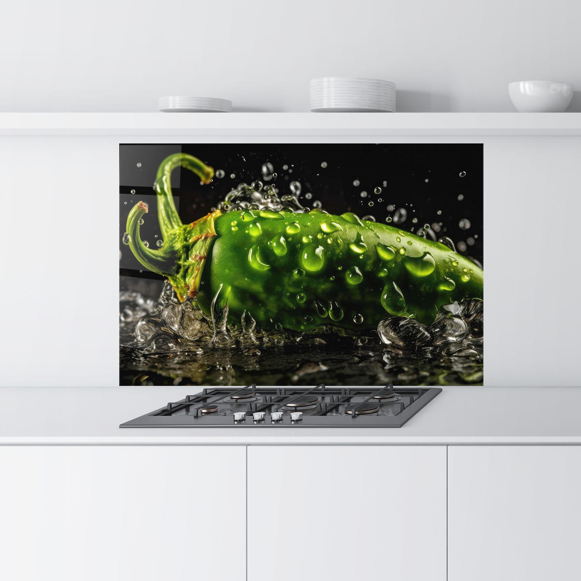 Konyhai üveg hátfal Chili Splash mockup 9