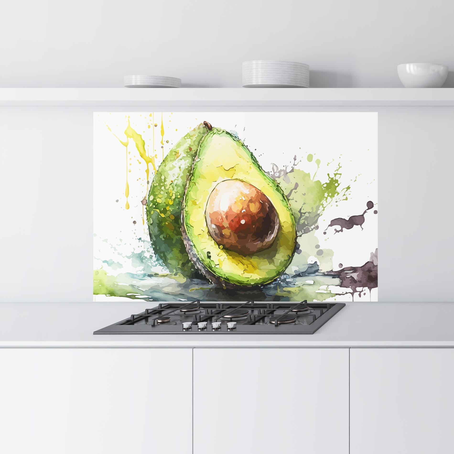 Konyhai üveg hátfal Nice Avocado Art mockup 9