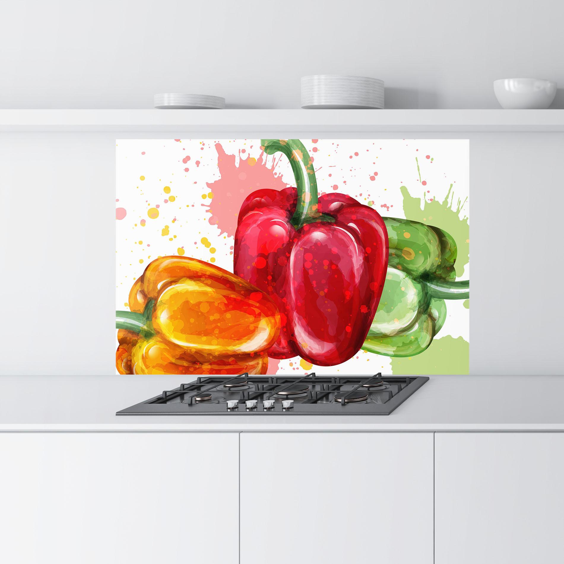 Konyhai üveg hátfal Nice Color Bellpepper mockup 9