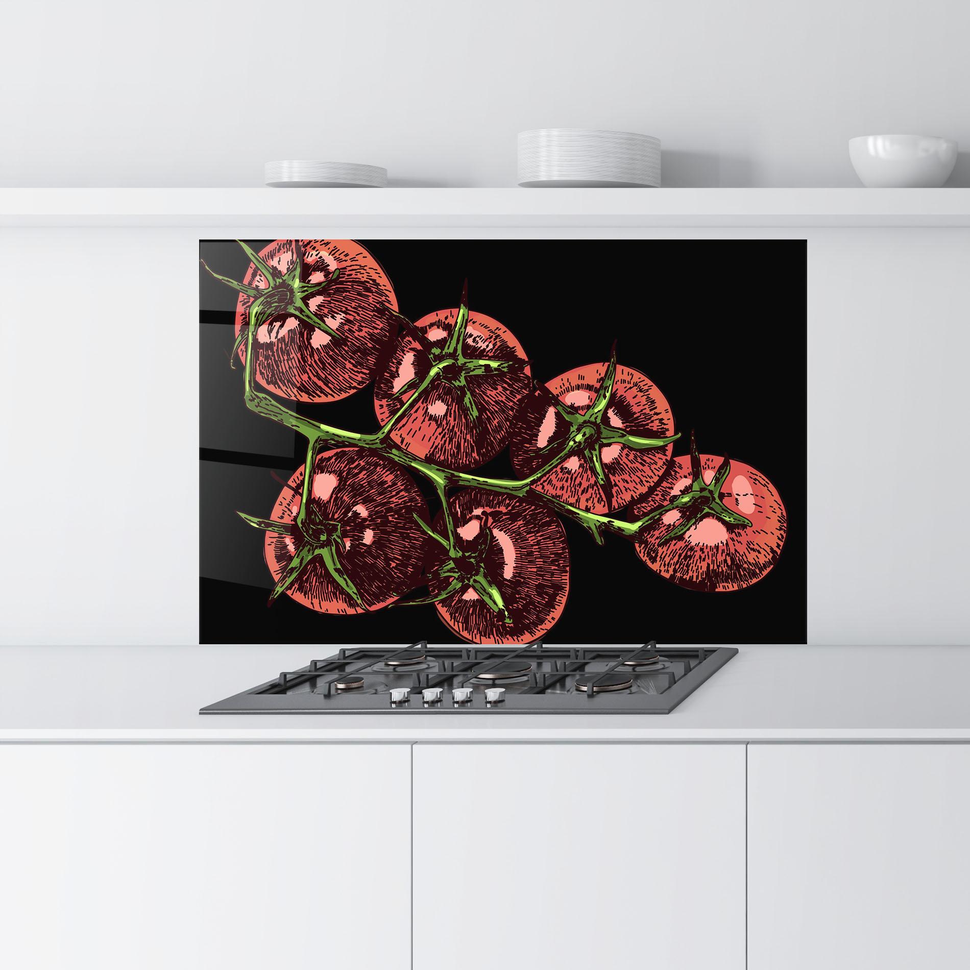 Konyhai üveg hátfal Red Pastel Tomato mockup 9