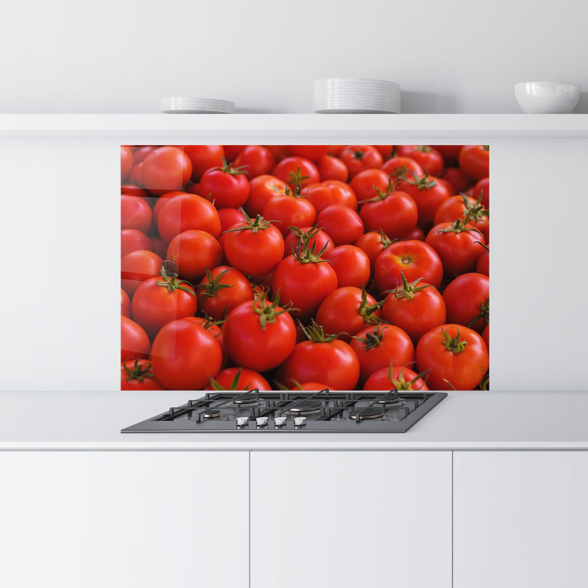 Konyhai üveg hátfal Red Tomatoes Mix mockup 9