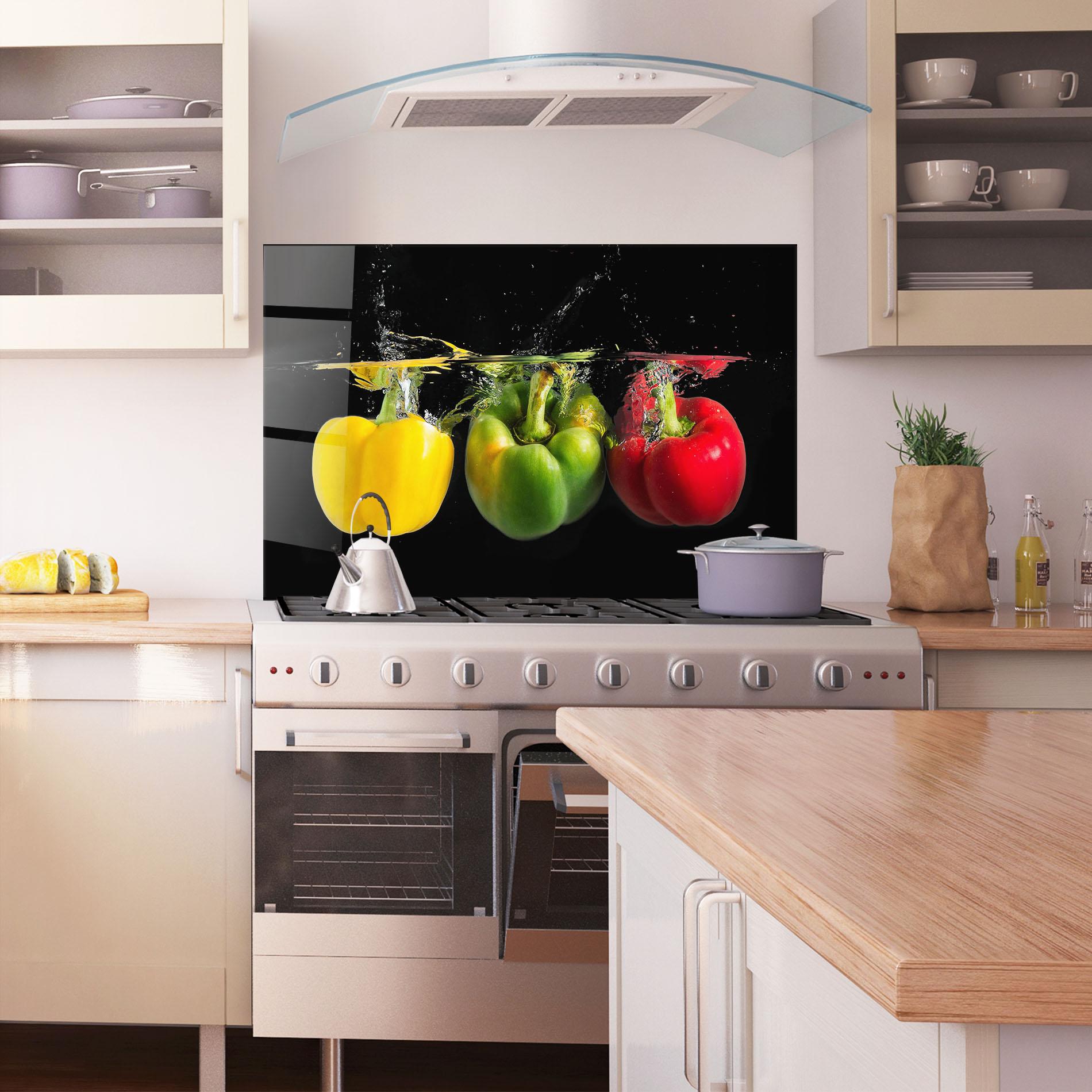 Konyhai üveg hátfal Bellpepper Nice Splash mockup 1
