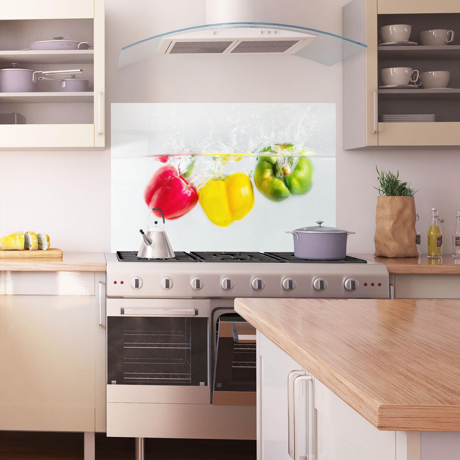 Konyhai üveg hátfal Colorful Bellpepper mockup 1