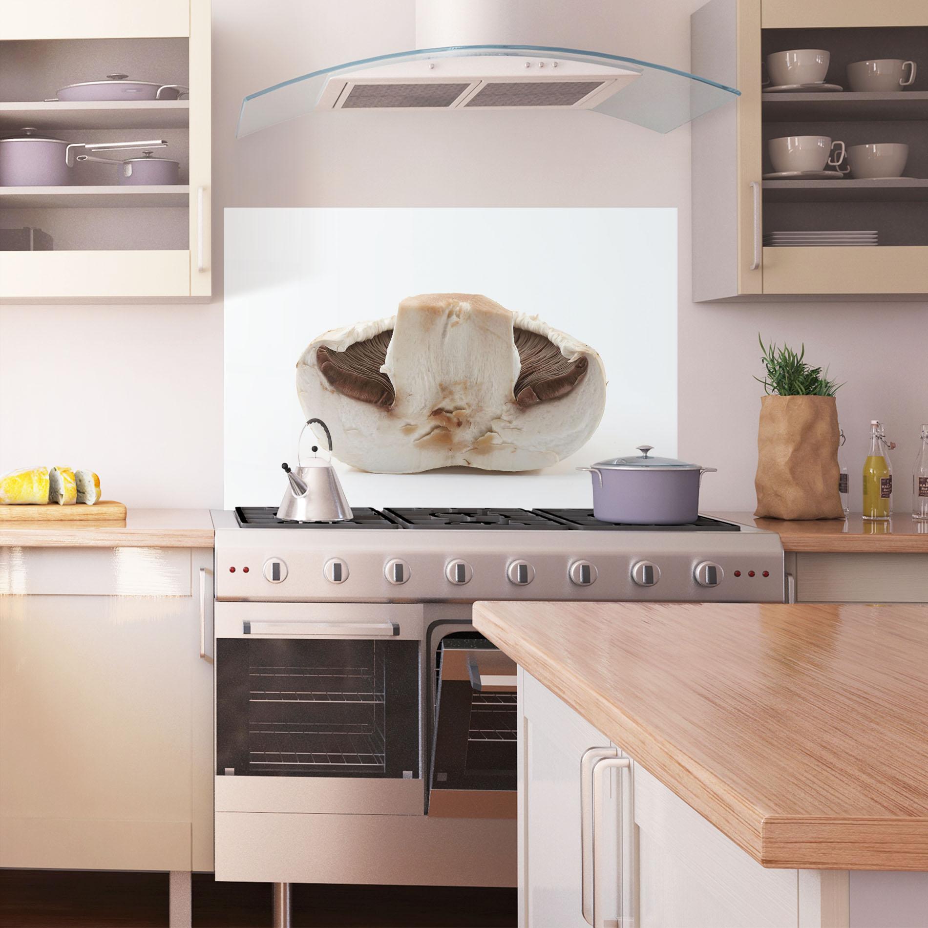Konyhai üveg hátfal Cut Mushroom mockup 1