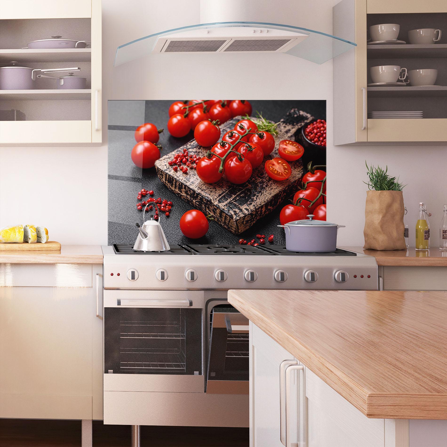 Konyhai üveg hátfal Fresh Cherry Tomatoes mockup 1