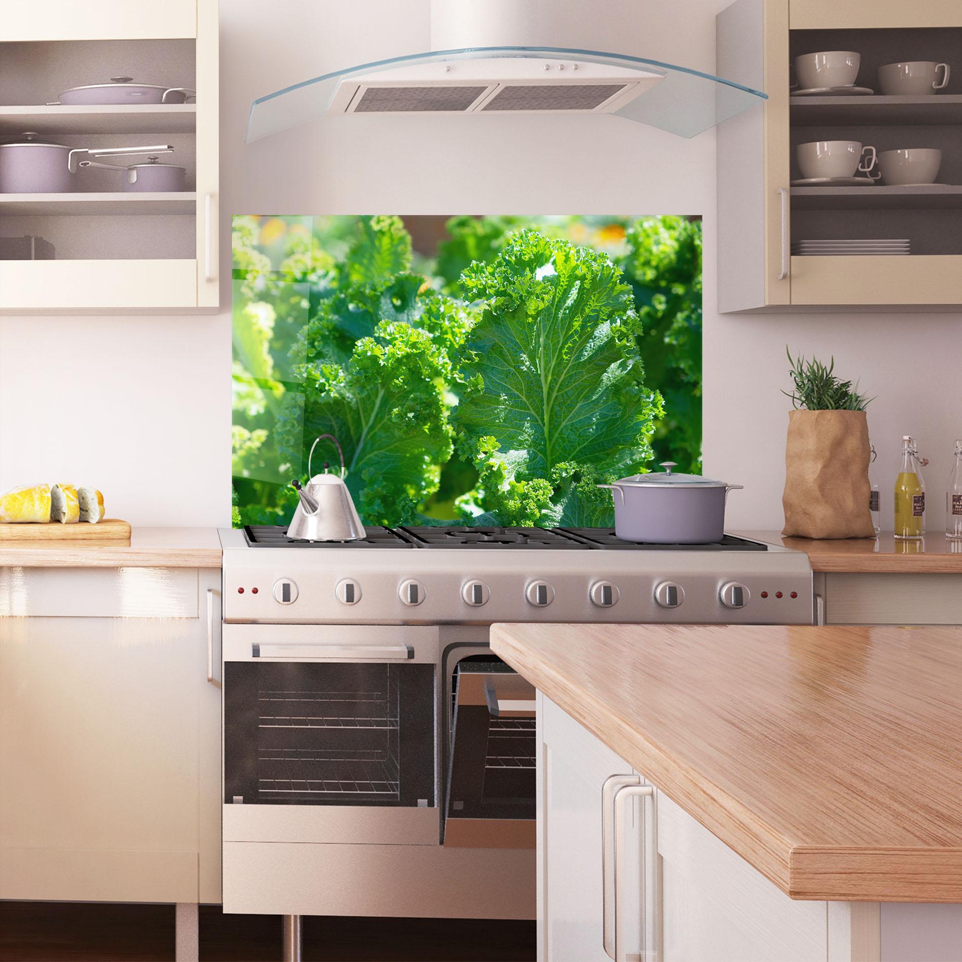 Konyhai üveg hátfal Lettuce View mockup 1
