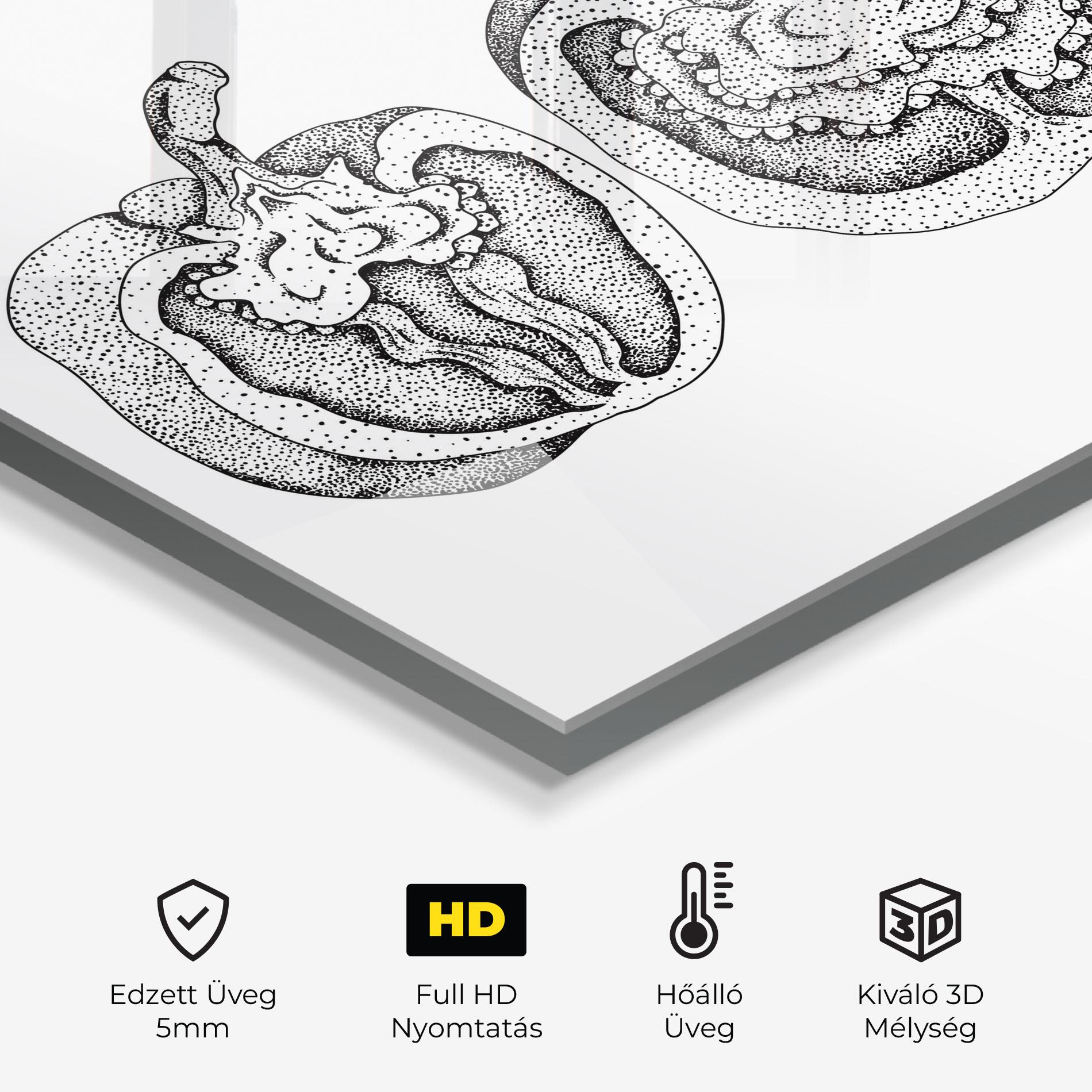 Konyhai üveg hátfal Pepper Black Art mockup 2