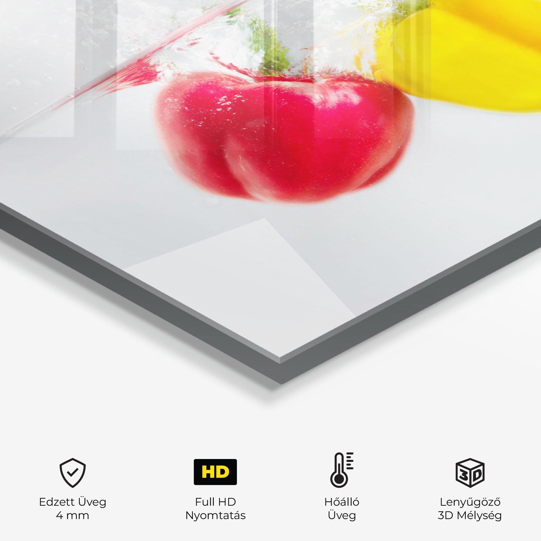 Konyhai üveg hátfal Bellpepper In Water mockup 2