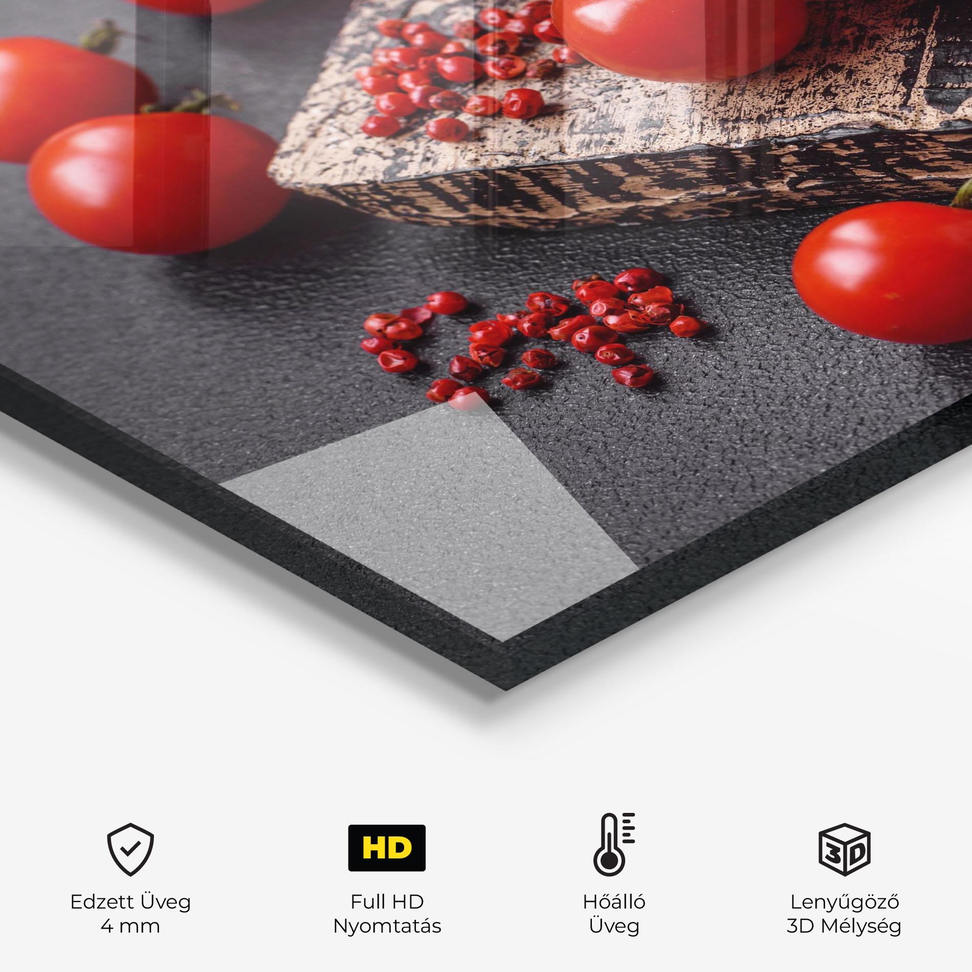 Konyhai üveg hátfal Fresh Cherry Tomatoes mockup 2