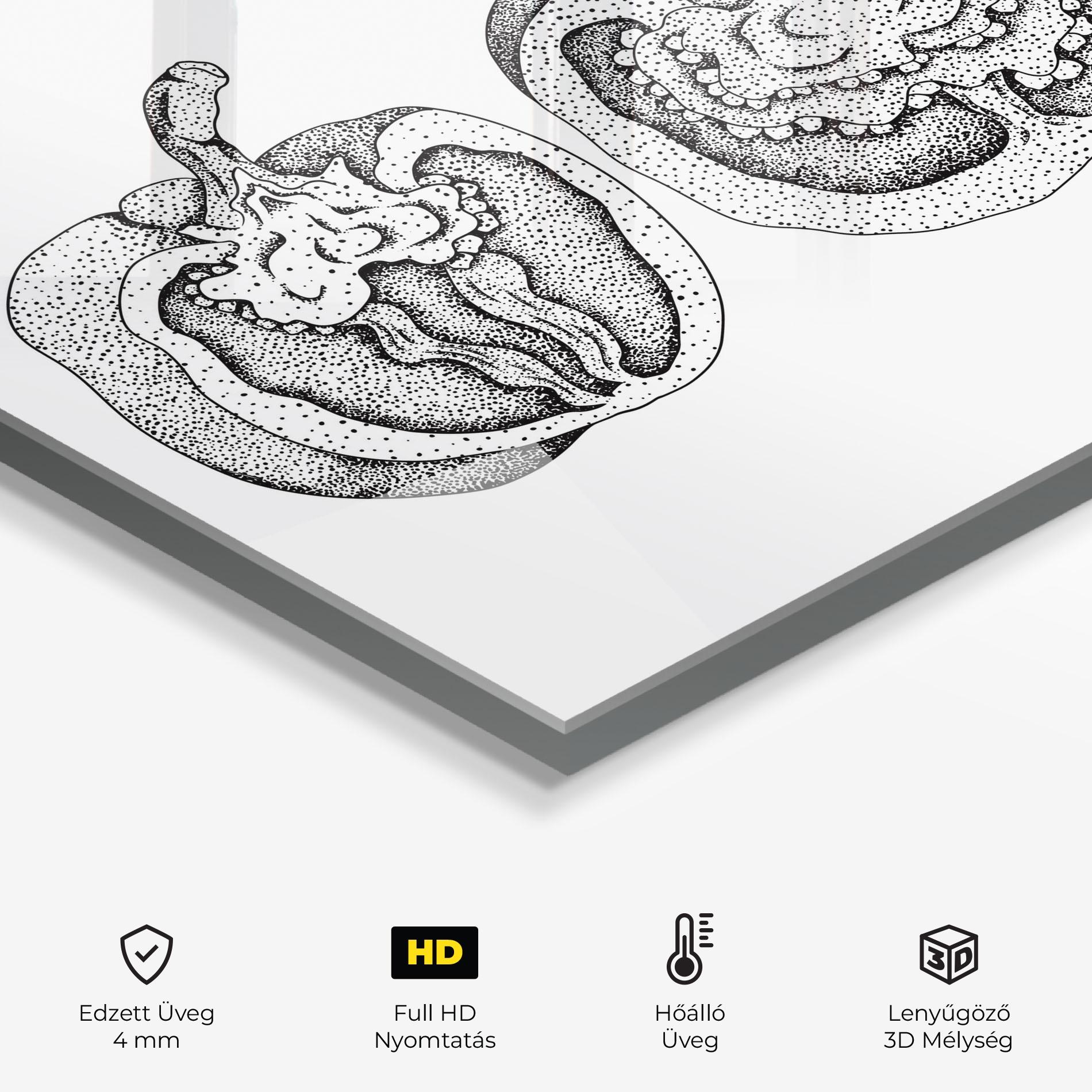 Konyhai üveg hátfal Pepper Black Art mockup 2