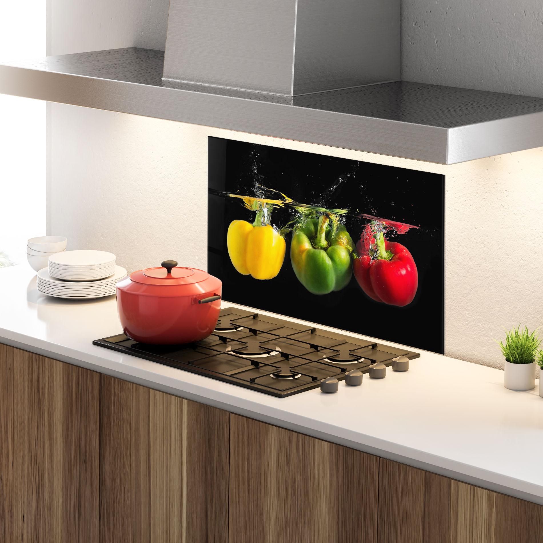 Konyhai üveg hátfal Bellpepper Nice Splash mockup 4