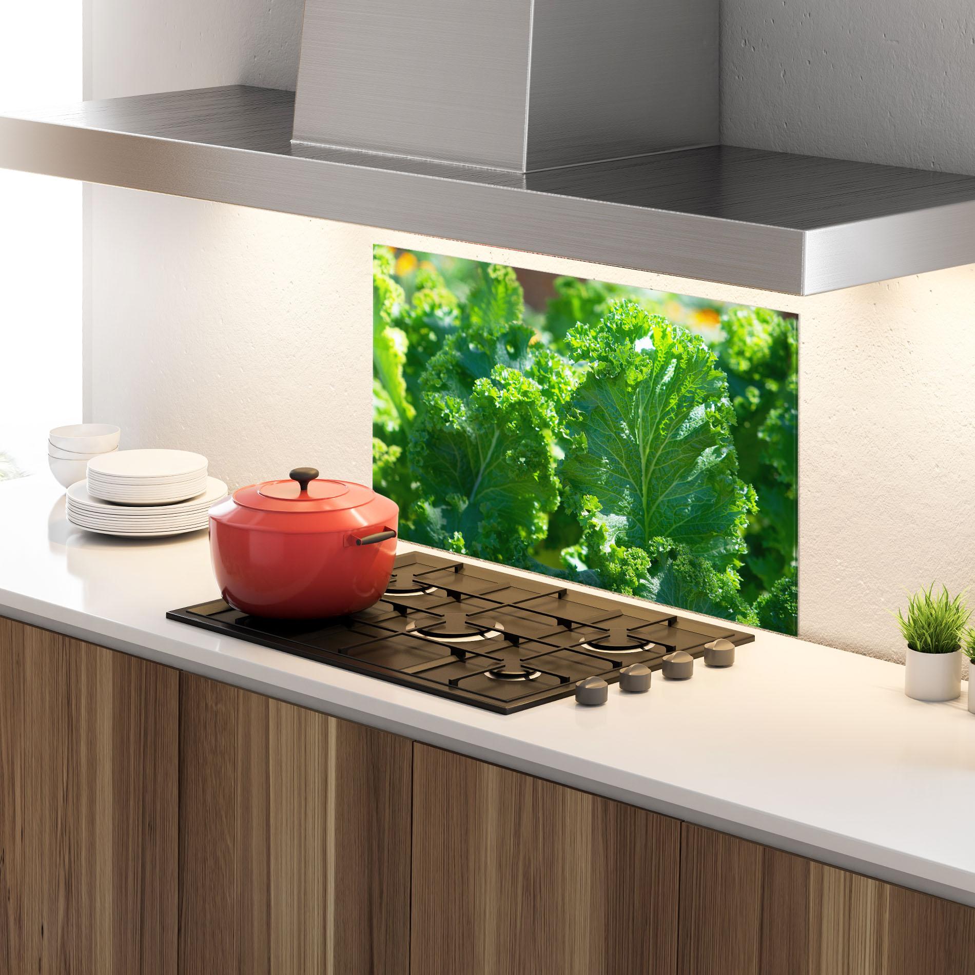 Konyhai üveg hátfal Lettuce View mockup 4