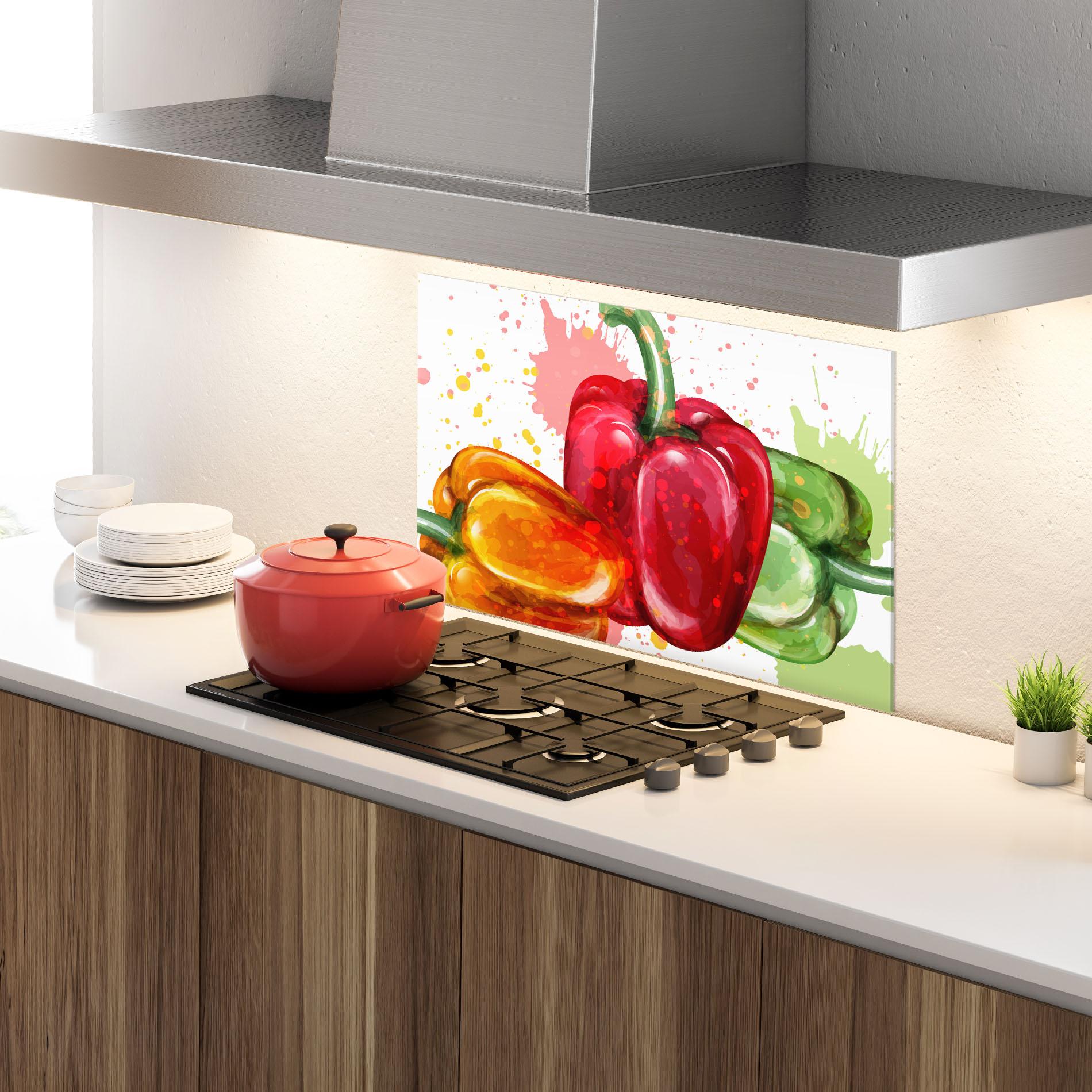 Konyhai üveg hátfal Nice Color Bellpepper mockup 4
