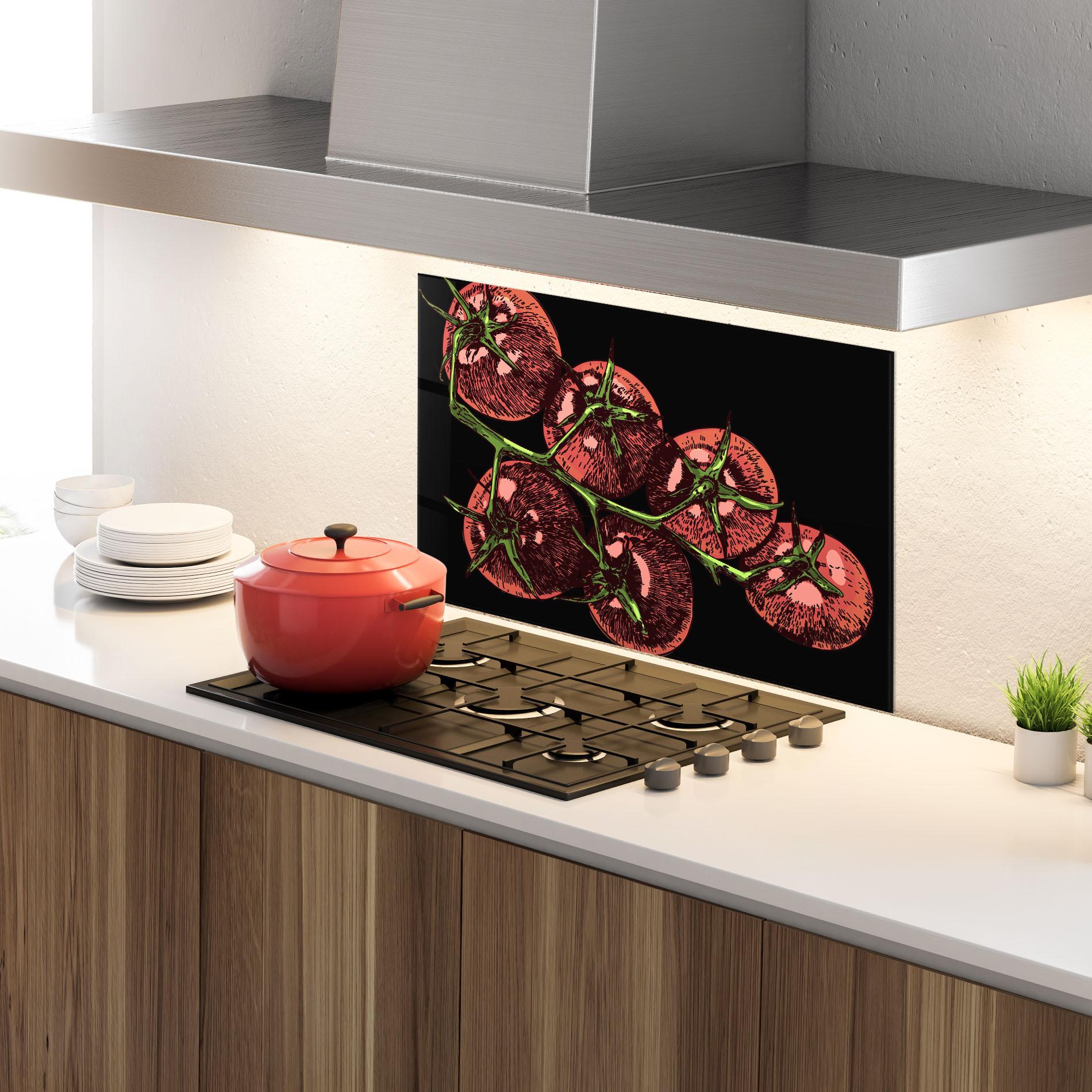 Konyhai üveg hátfal Red Pastel Tomato mockup 4