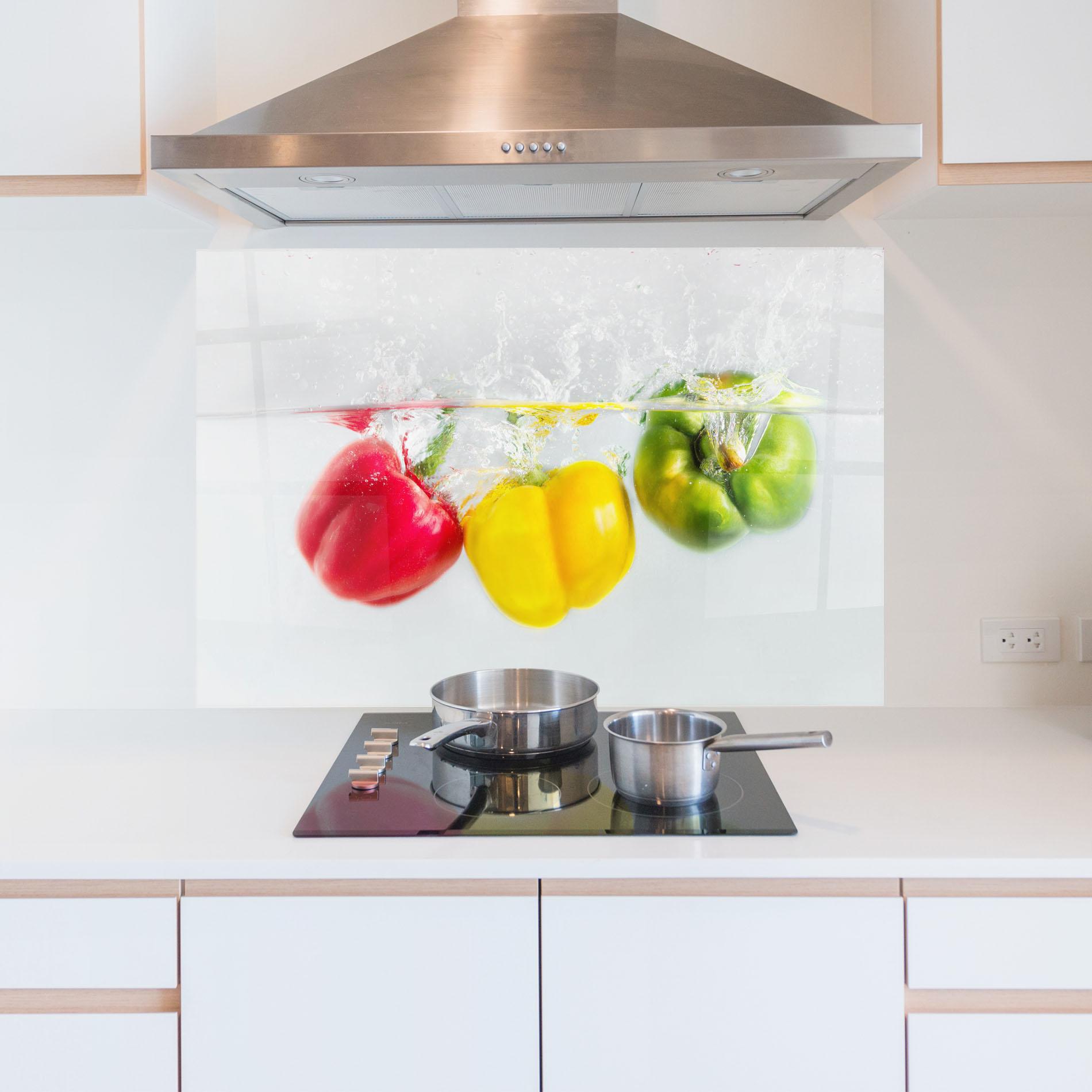 Konyhai üveg hátfal Colorful Bellpepper mockup 5