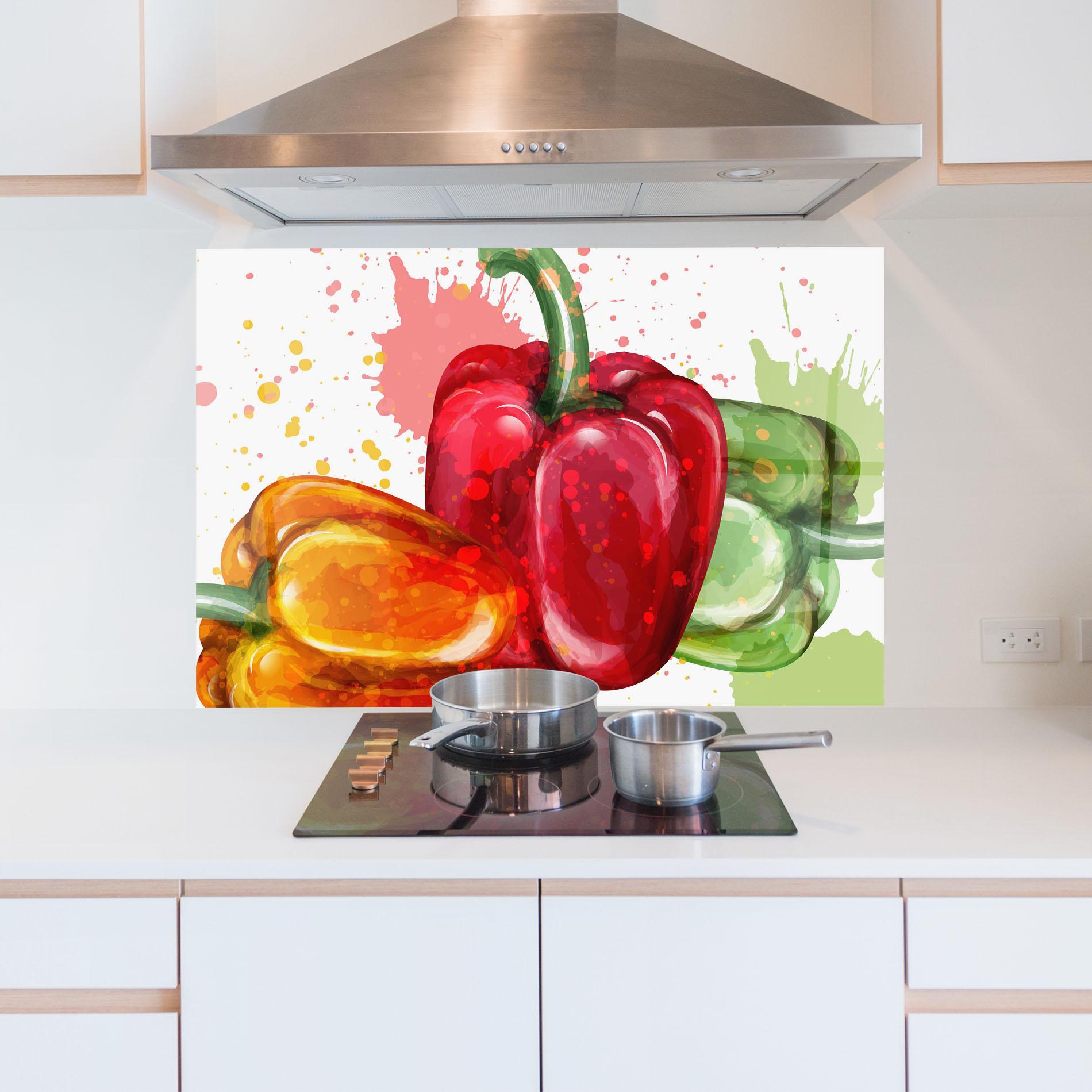 Konyhai üveg hátfal Nice Color Bellpepper mockup 5