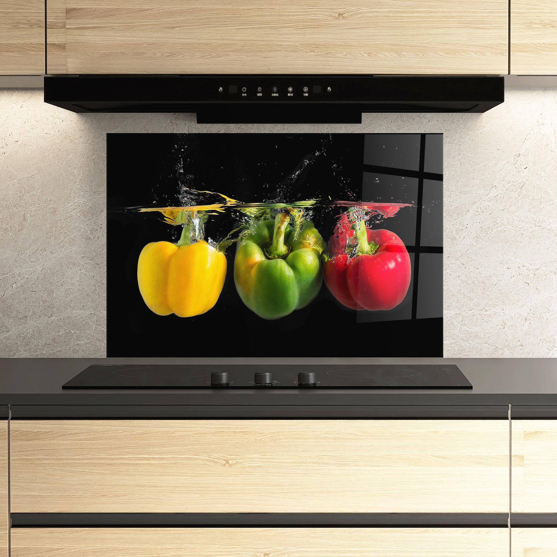 Konyhai üveg hátfal Bellpepper Nice Splash mockup 3