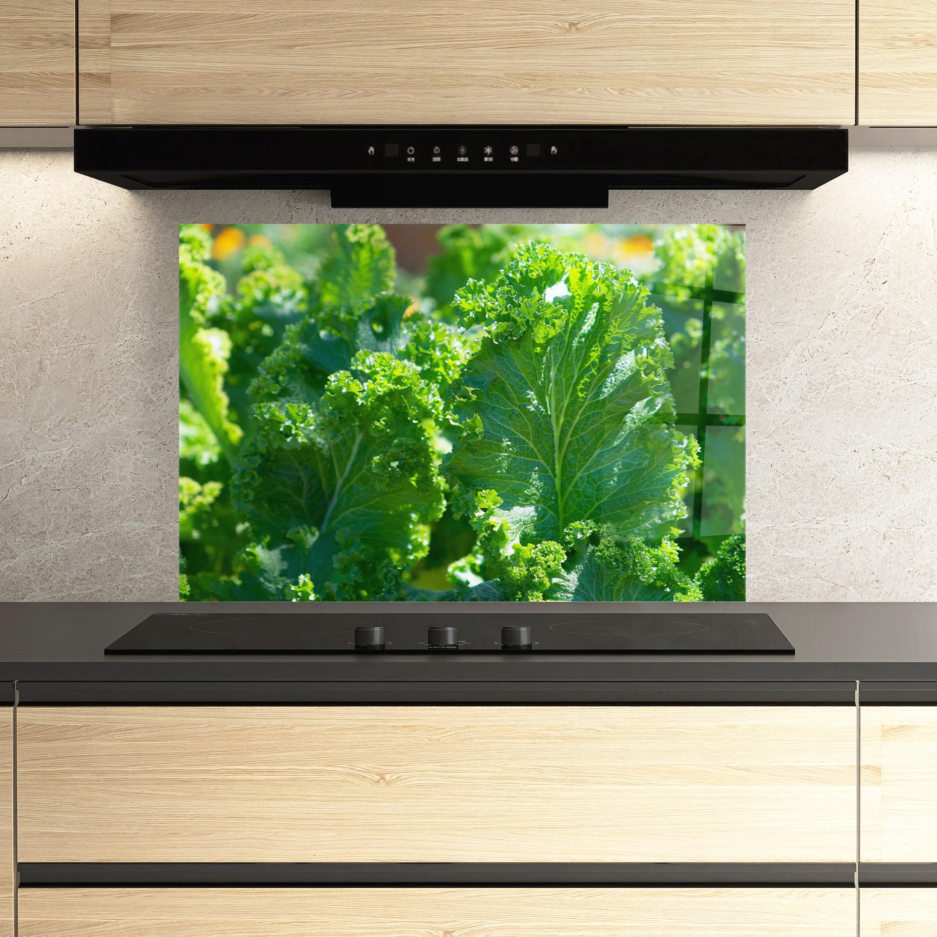 Konyhai üveg hátfal Lettuce View mockup 3