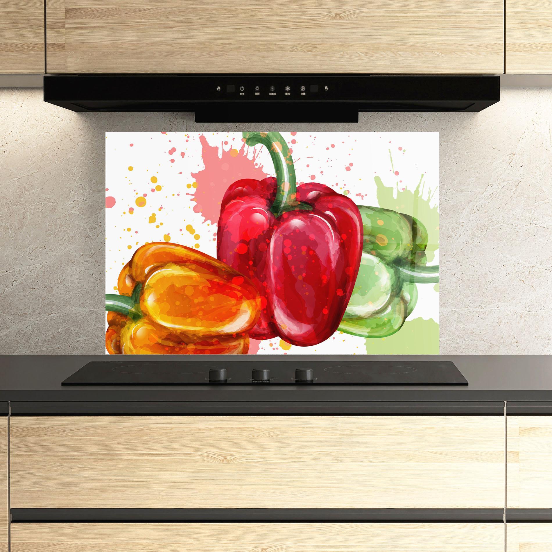 Konyhai üveg hátfal Nice Color Bellpepper mockup 3