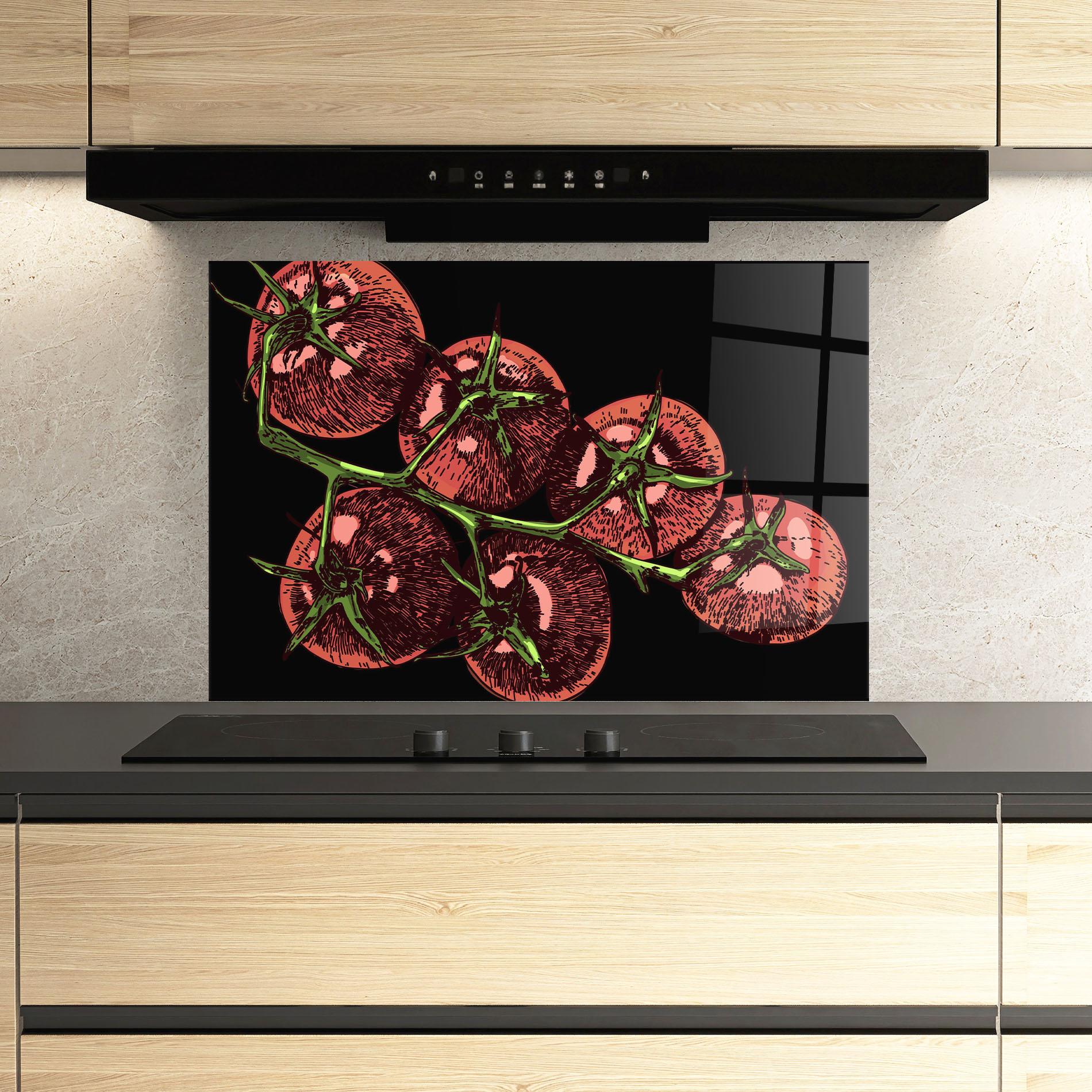 Konyhai üveg hátfal Red Pastel Tomato mockup 3