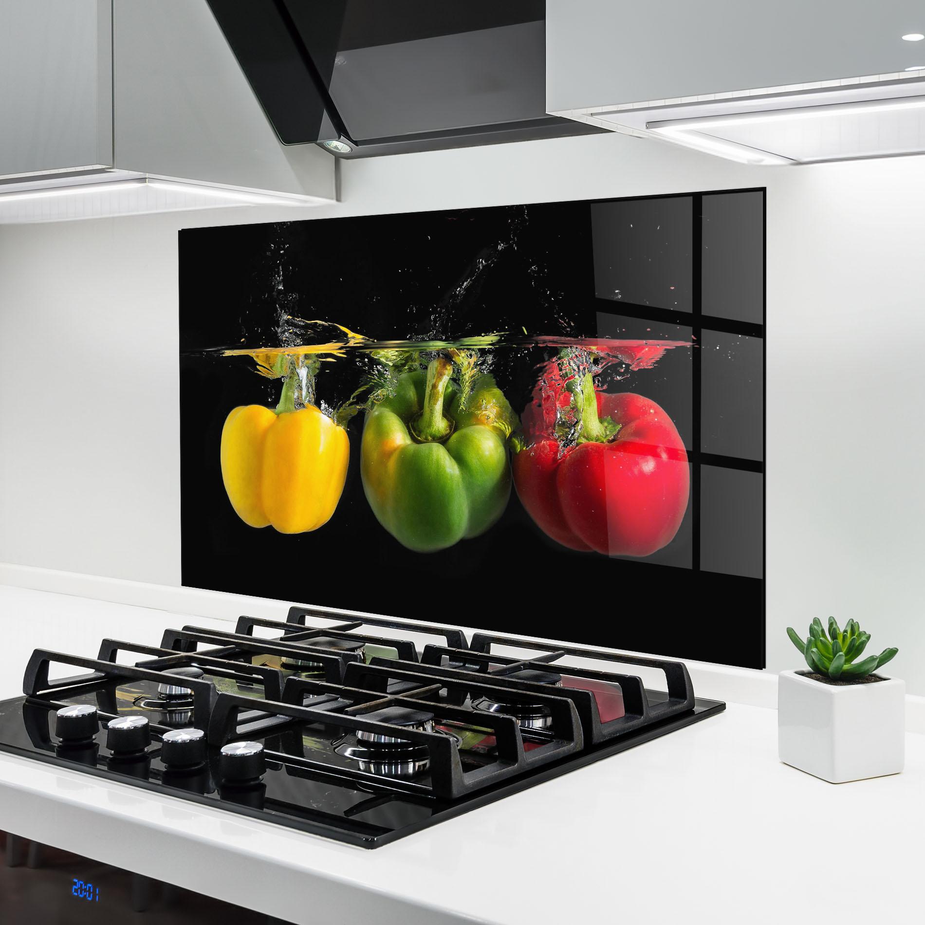 Konyhai üveg hátfal Bellpepper Nice Splash mockup 6