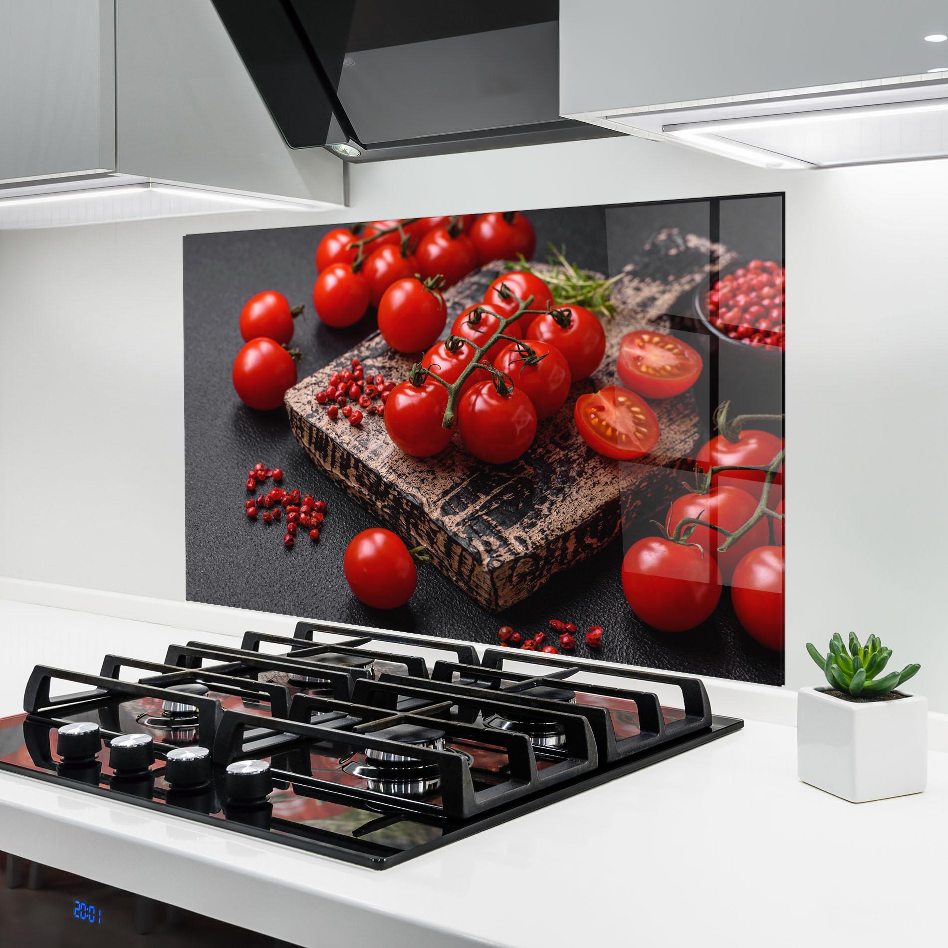 Konyhai üveg hátfal Fresh Cherry Tomatoes mockup 6
