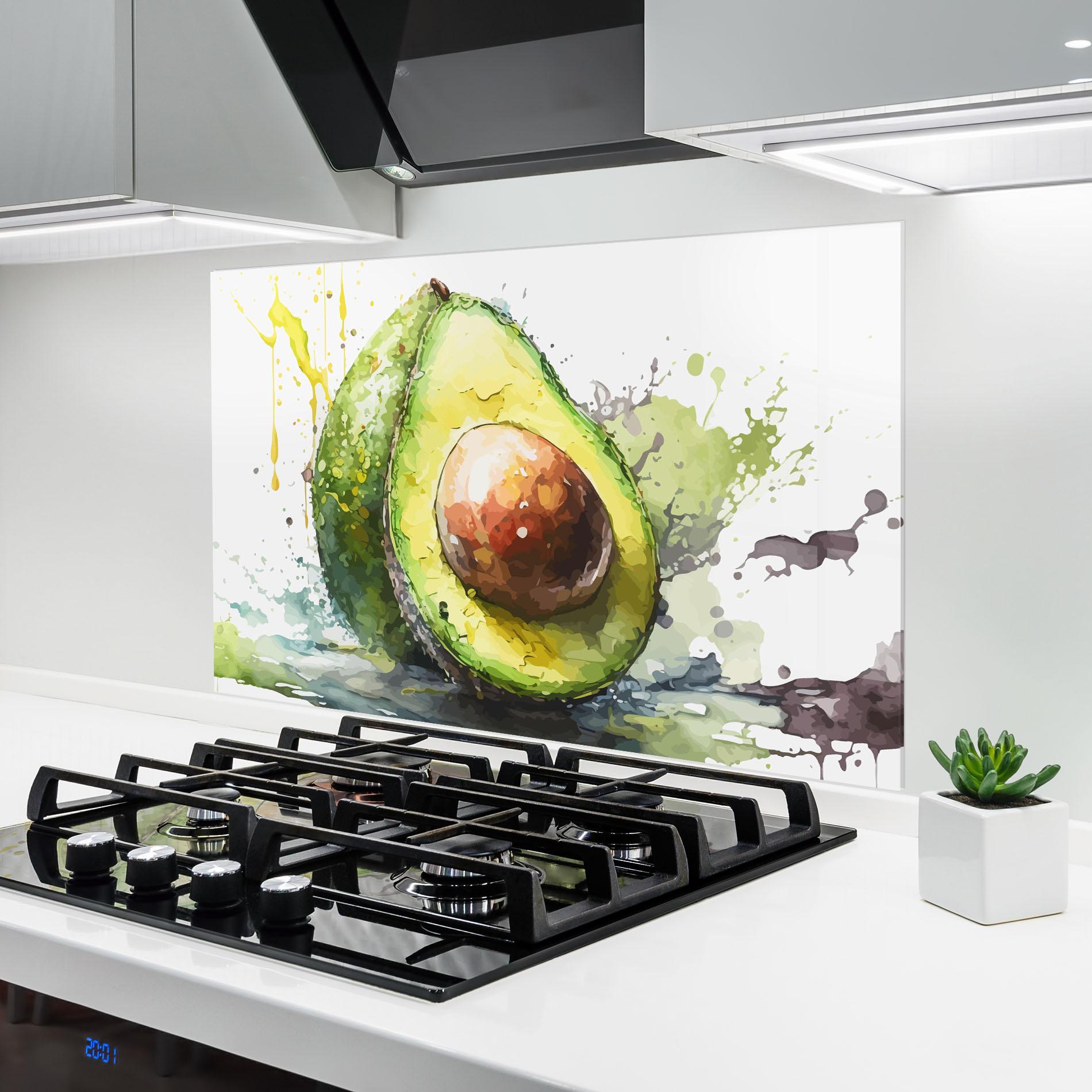 Konyhai üveg hátfal Nice Avocado Art mockup 6