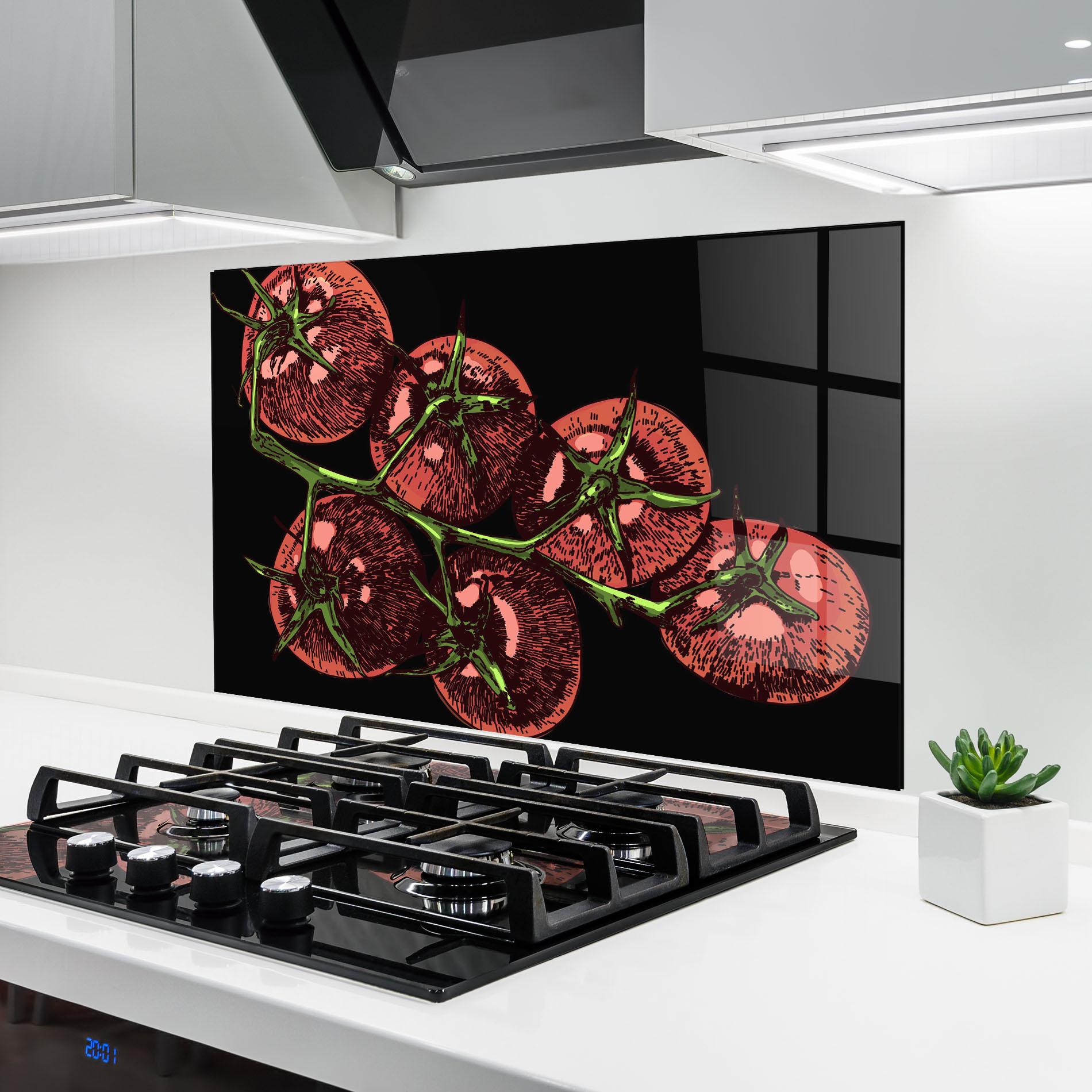 Konyhai üveg hátfal Red Pastel Tomato mockup 6