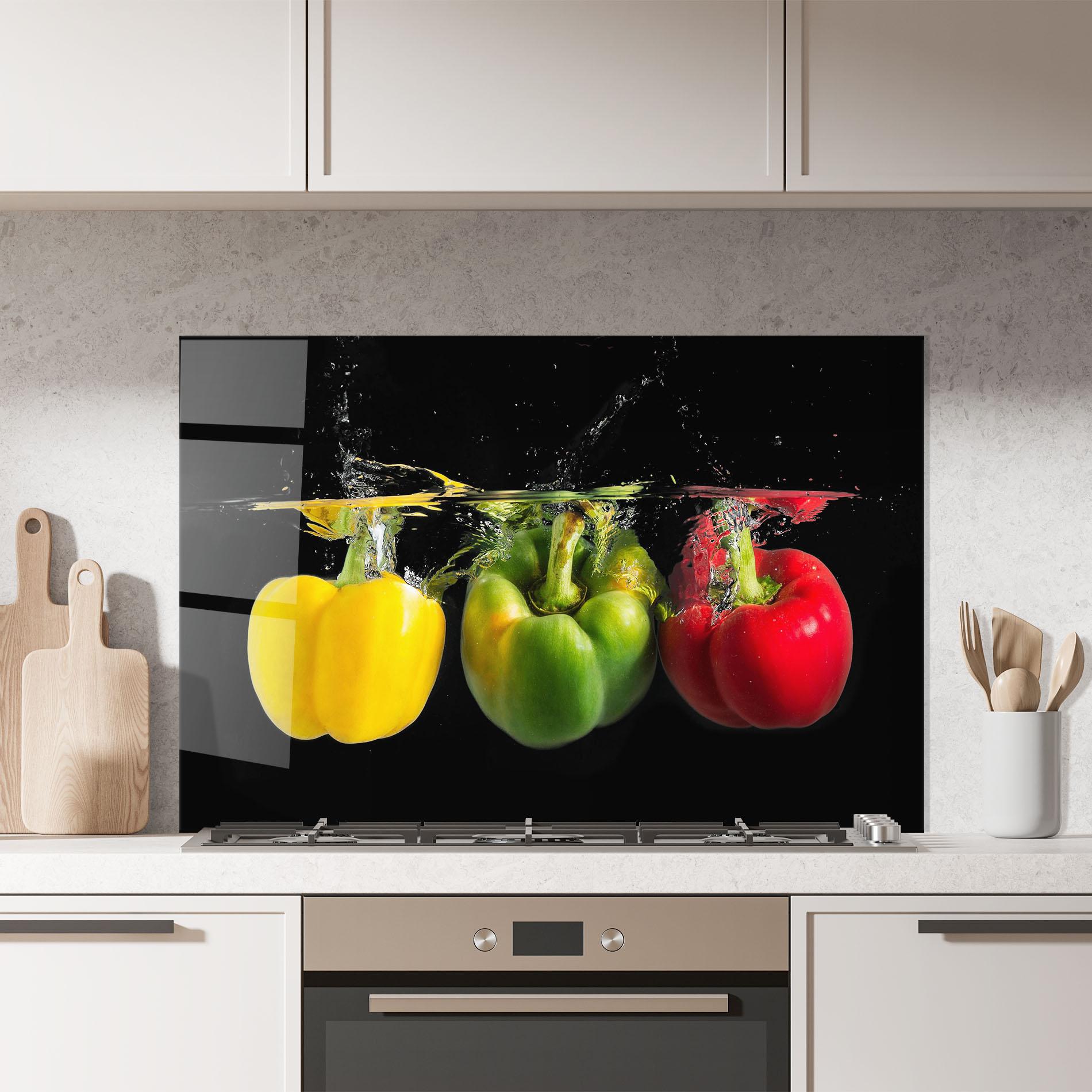 Konyhai üveg hátfal Bellpepper Nice Splash mockup 7