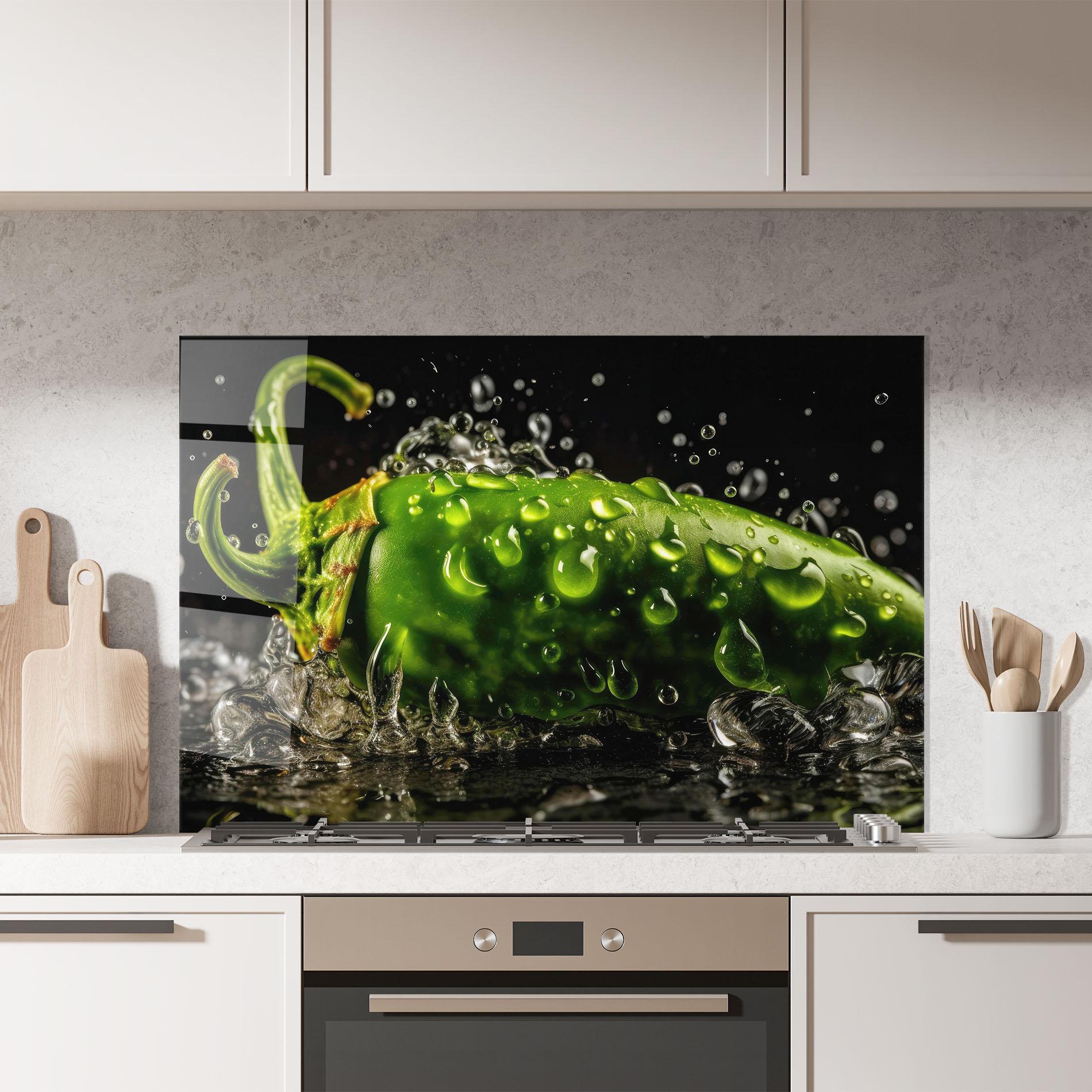 Konyhai üveg hátfal Chili Splash mockup 7