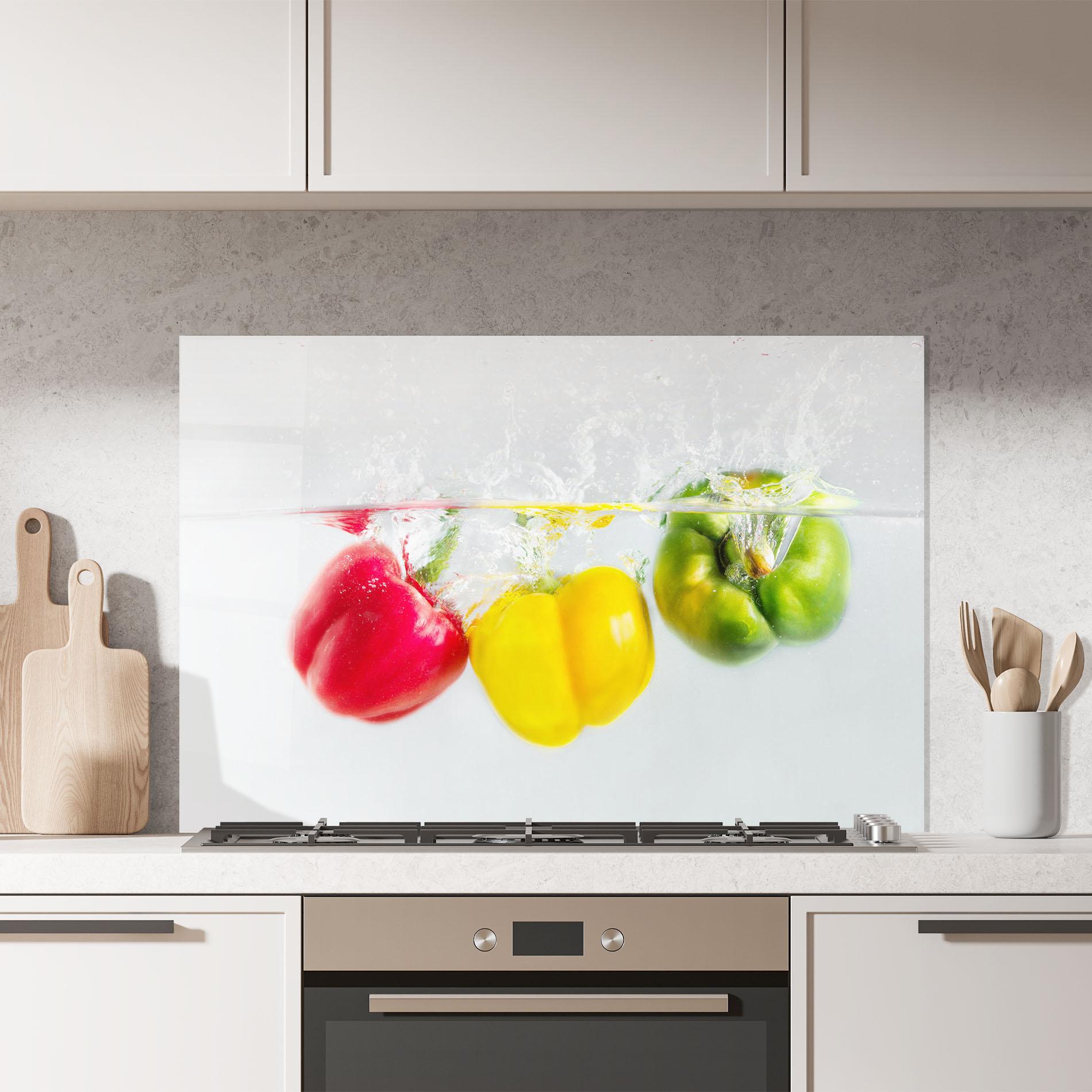 Konyhai üveg hátfal Colorful Bellpepper mockup 7