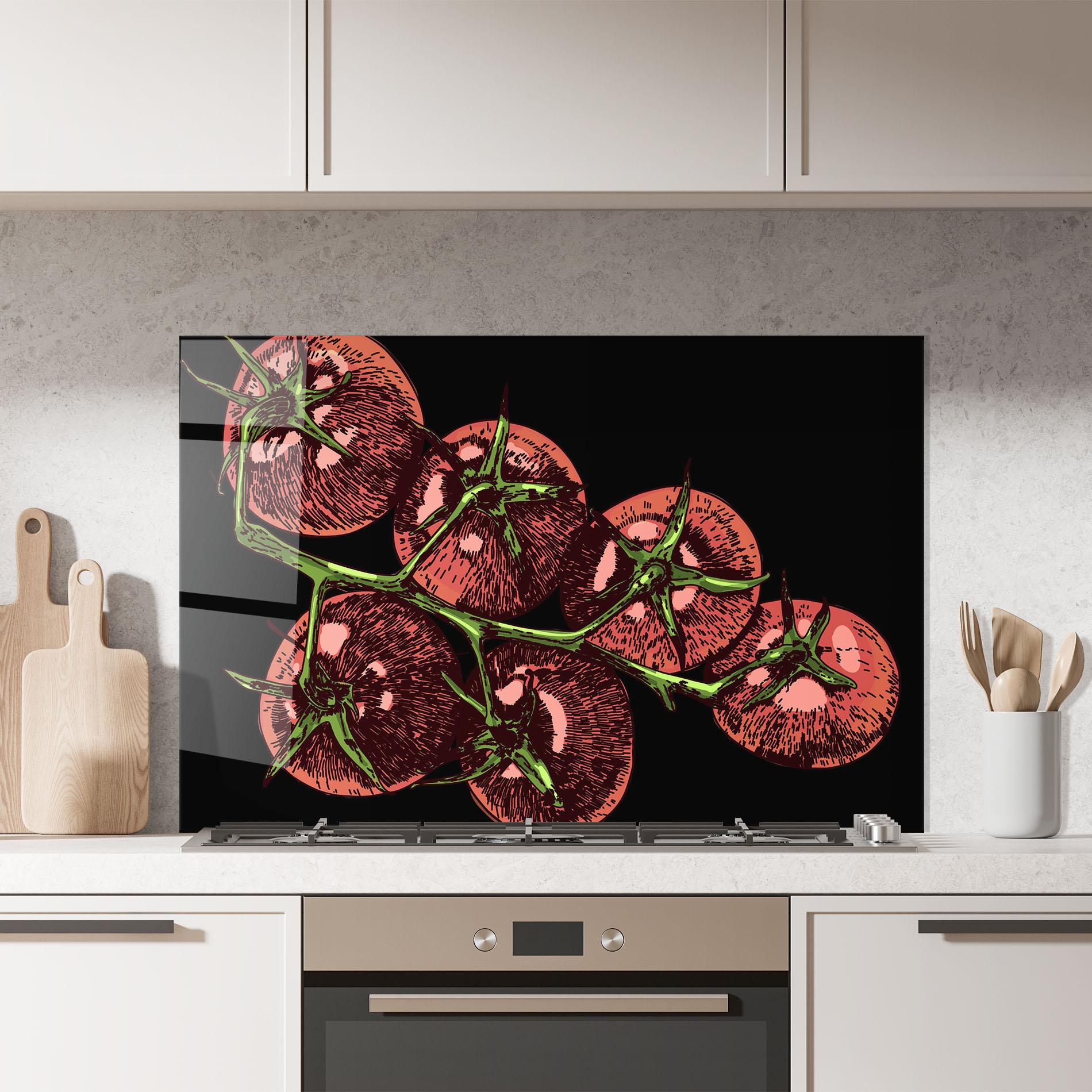 Konyhai üveg hátfal Red Pastel Tomato mockup 7