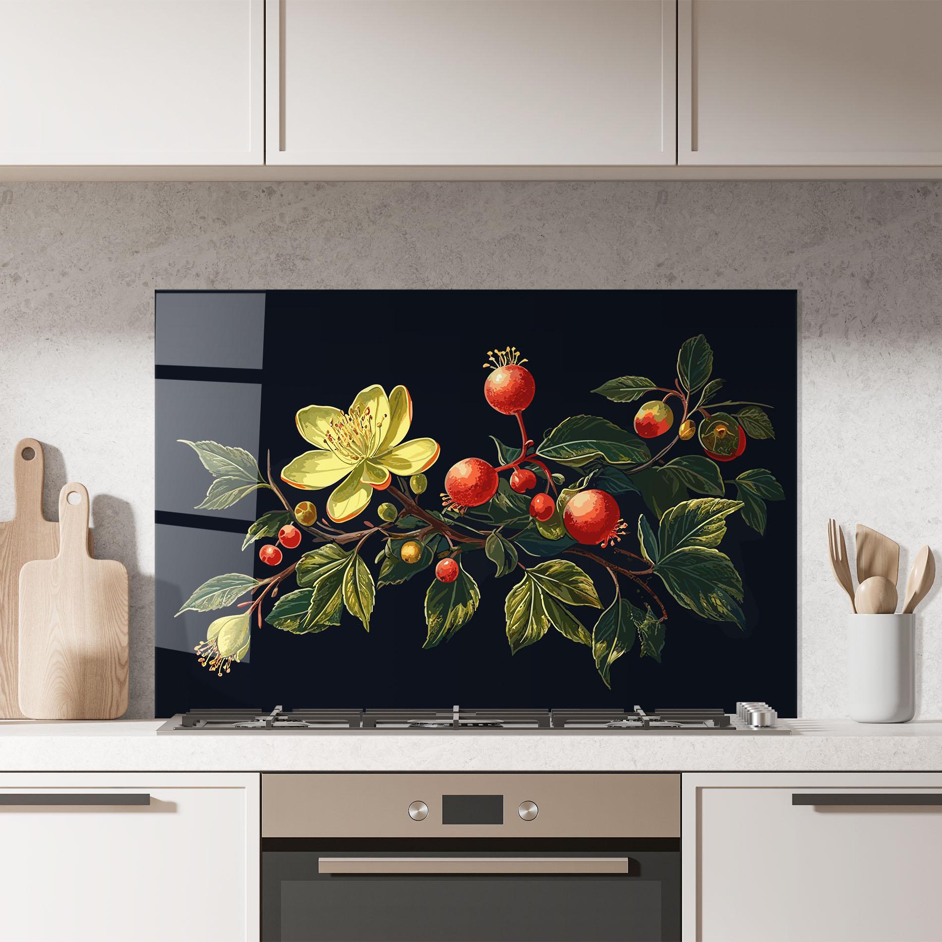 Konyhai üveg hátfal Yellow Flower Food mockup 7