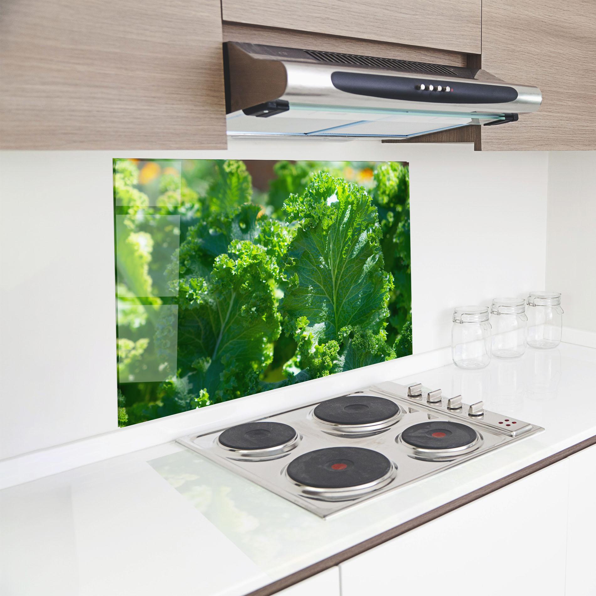 Konyhai üveg hátfal Lettuce View mockup 8