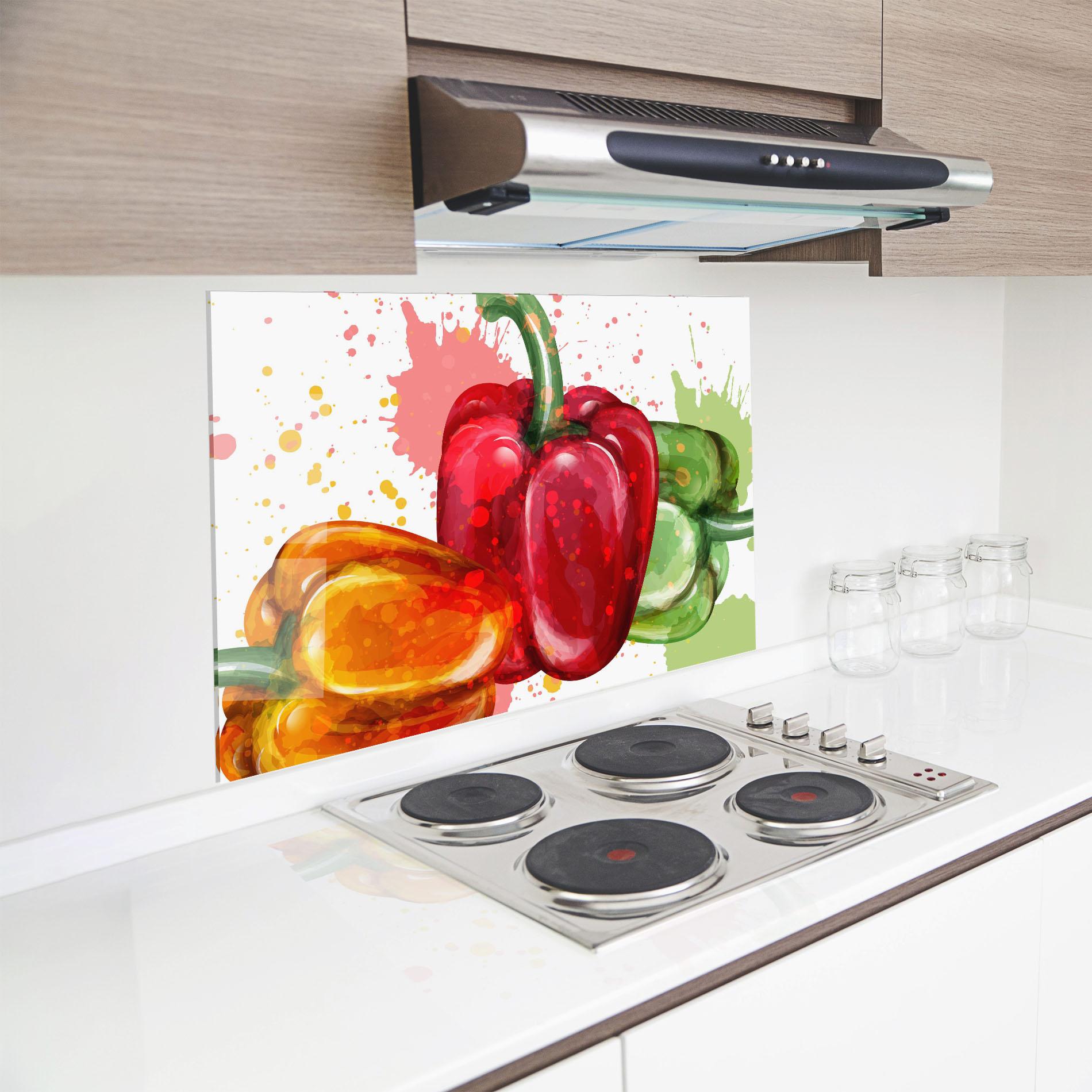 Konyhai üveg hátfal Nice Color Bellpepper mockup 8