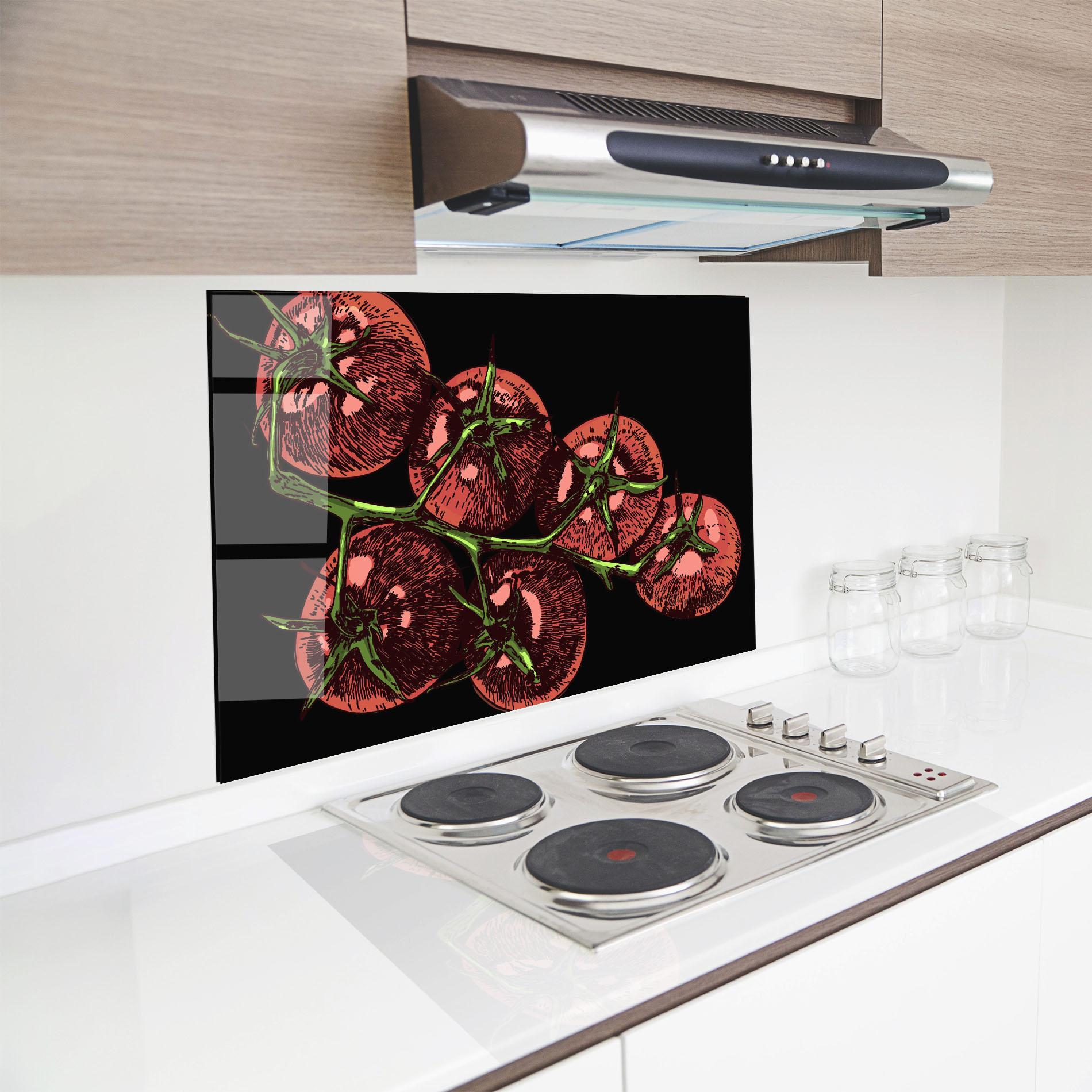 Konyhai üveg hátfal Red Pastel Tomato mockup 8
