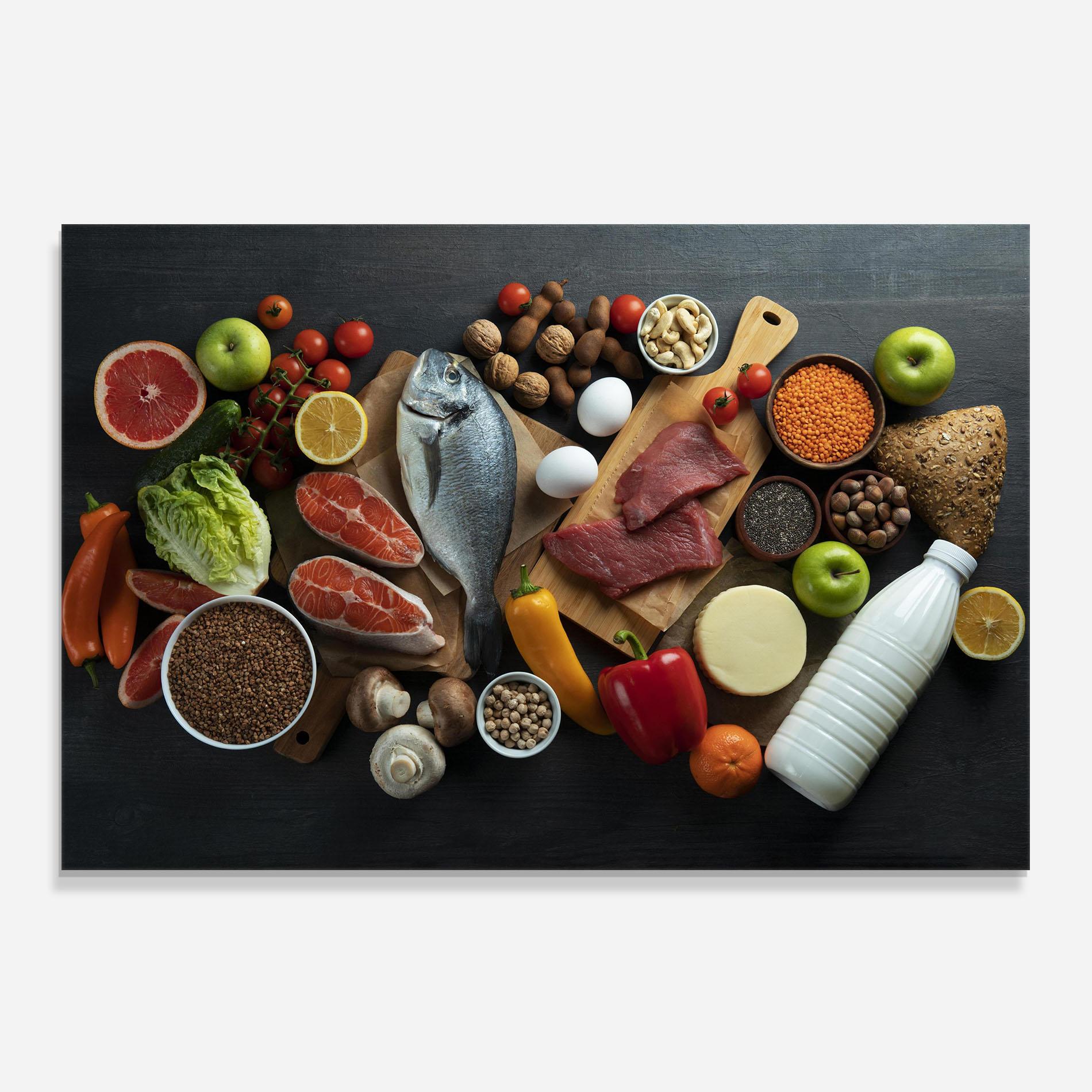 Konyhai üveg hátfal Food Ingredients mockup 0