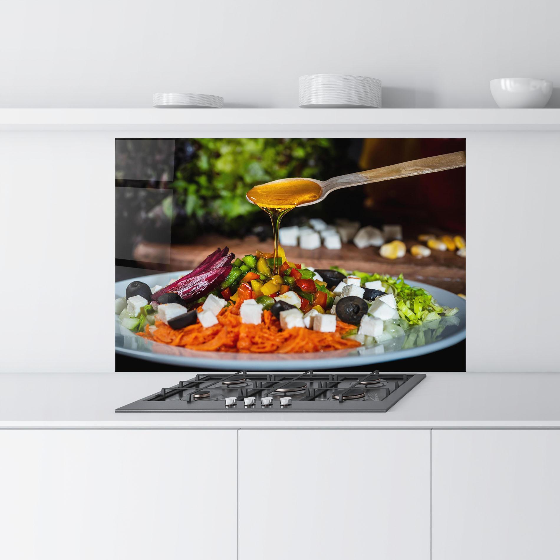 Konyhai üveg hátfal Honey Over Food mockup 9