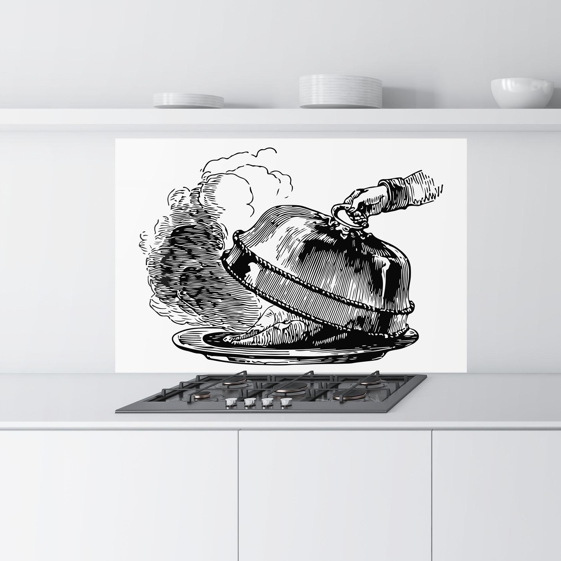 Konyhai üveg hátfal Hot Food mockup 9