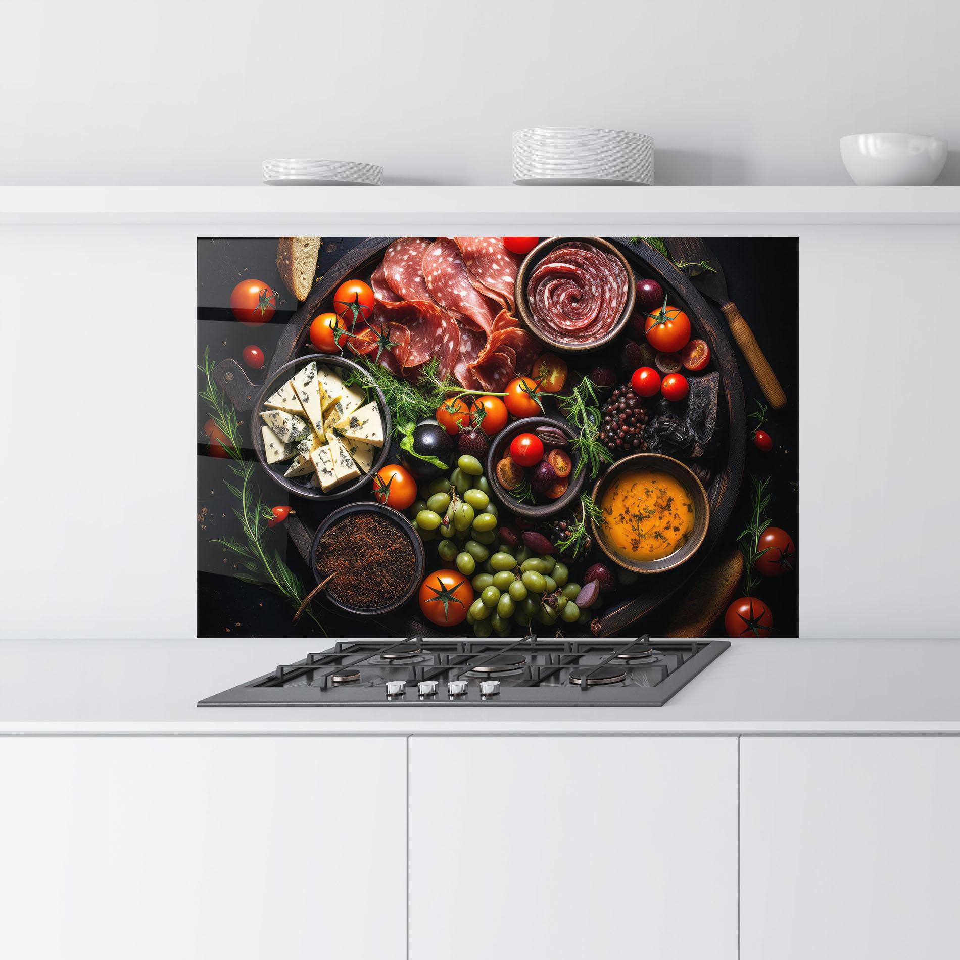 Konyhai üveg hátfal Meats Assortment mockup 9