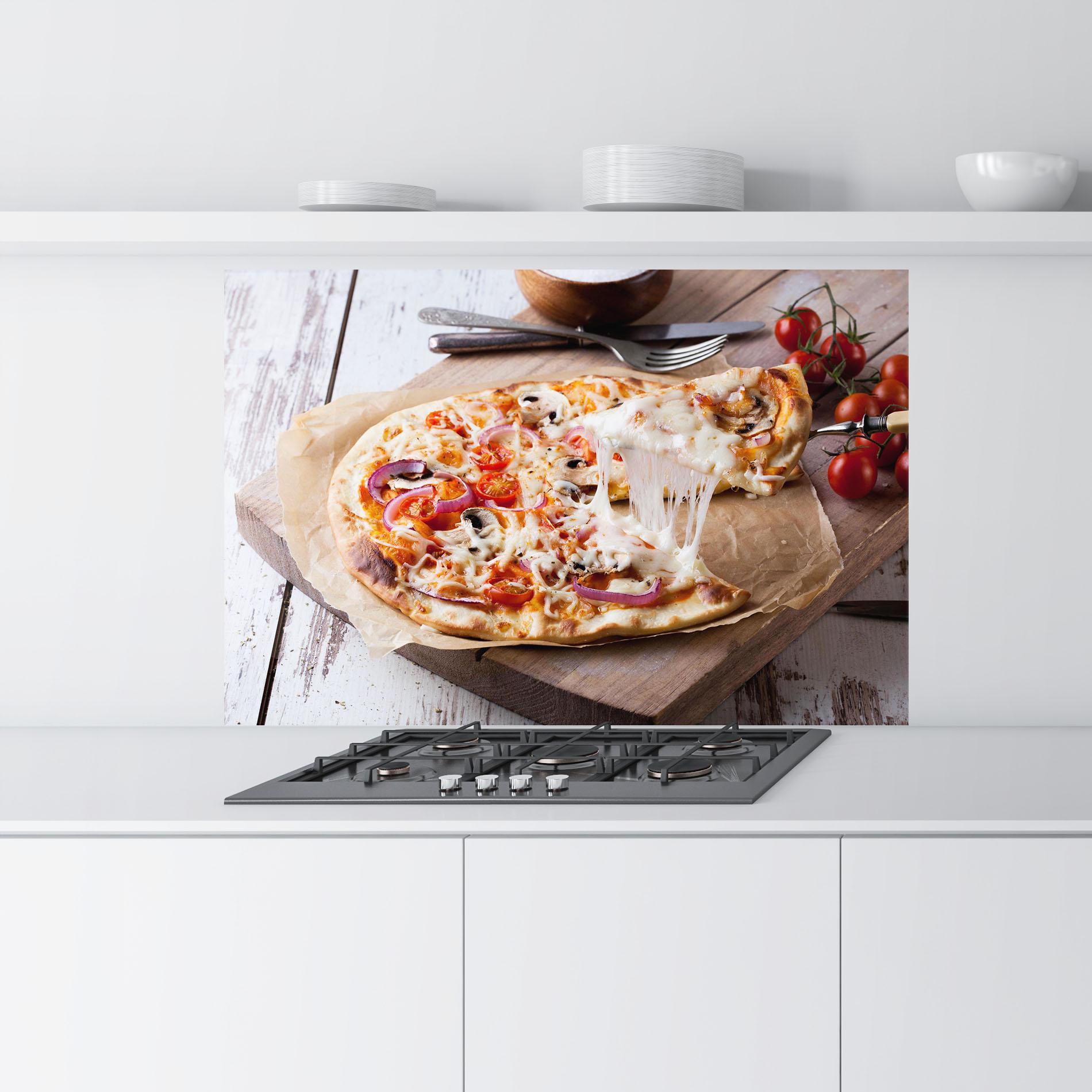 Konyhai üveg hátfal Pizza mockup 9