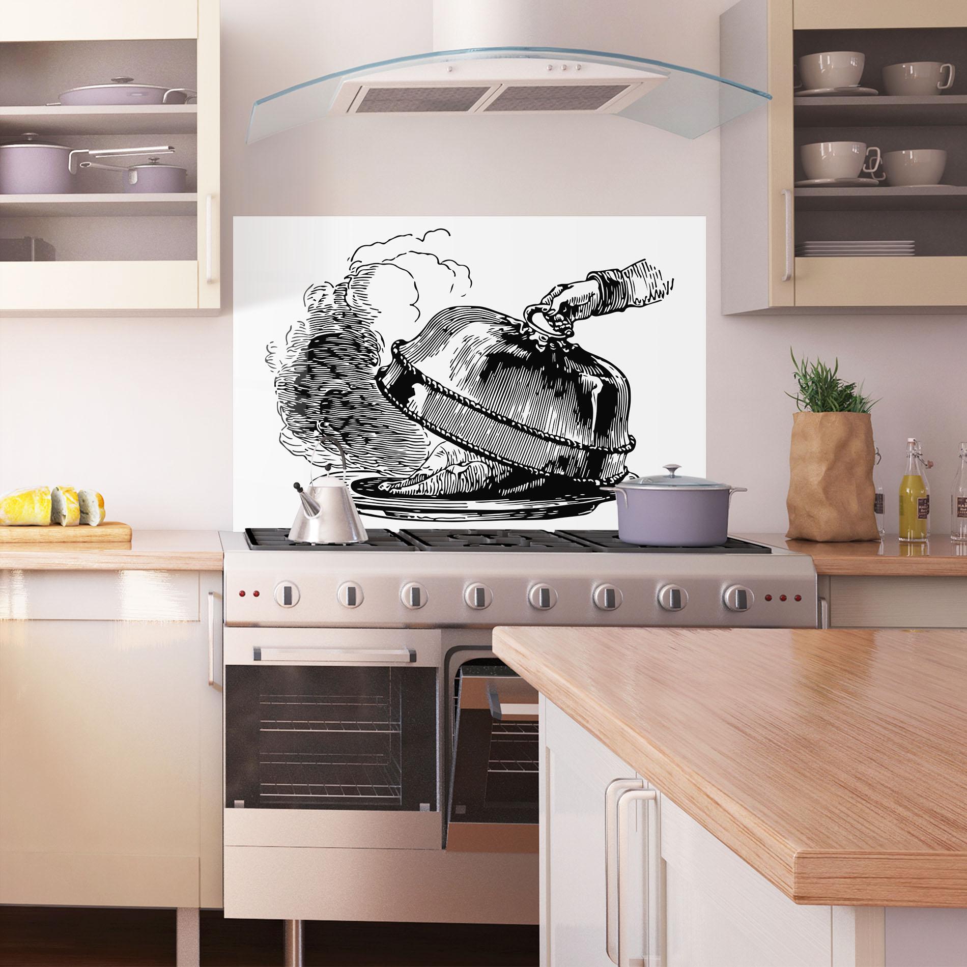 Konyhai üveg hátfal Hot Food mockup 1