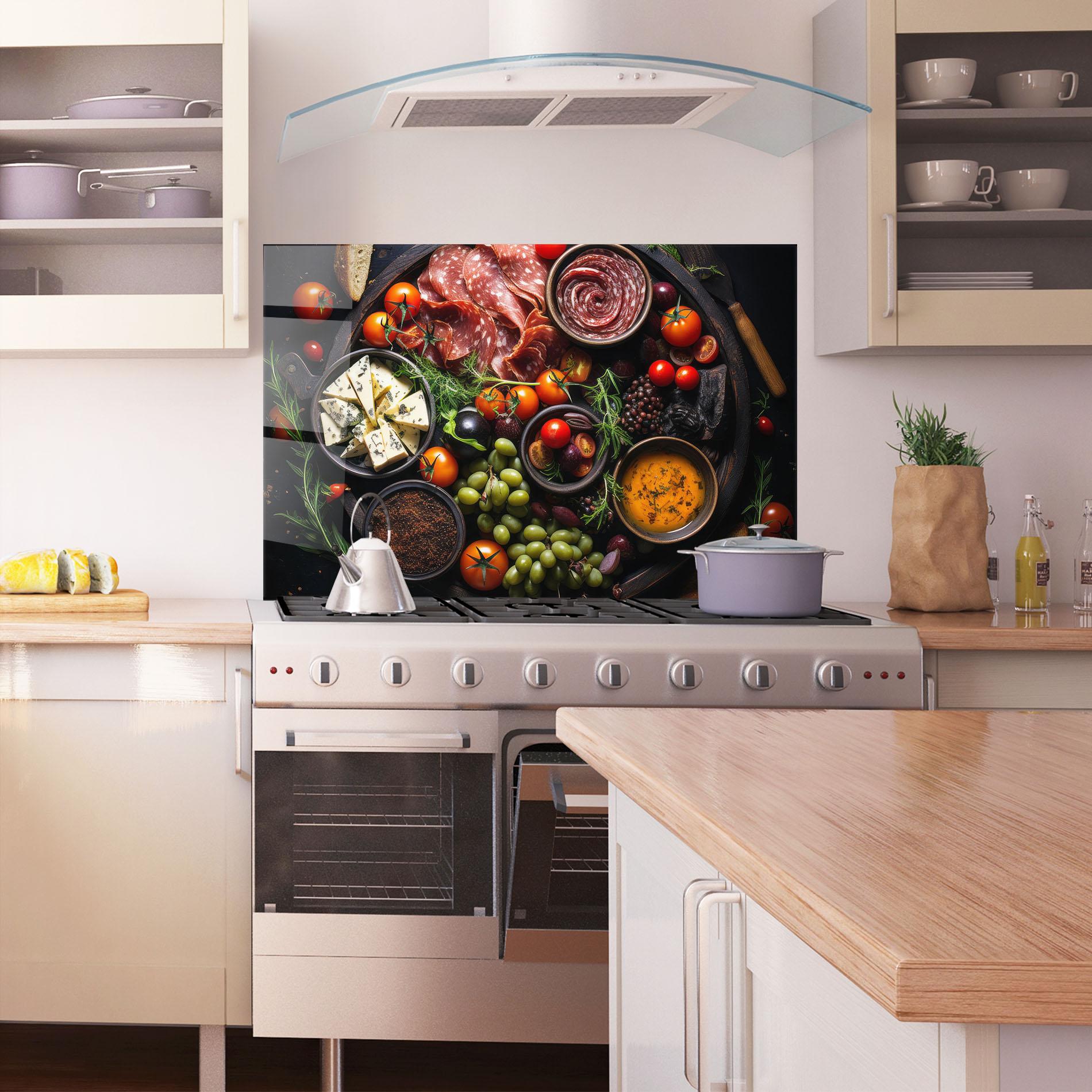 Konyhai üveg hátfal Meats Assortment mockup 1