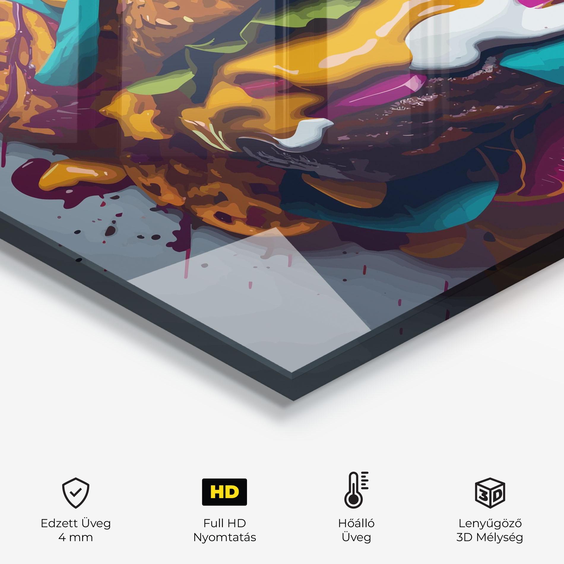 Konyhai üveg hátfal Burger Color Mix mockup 2