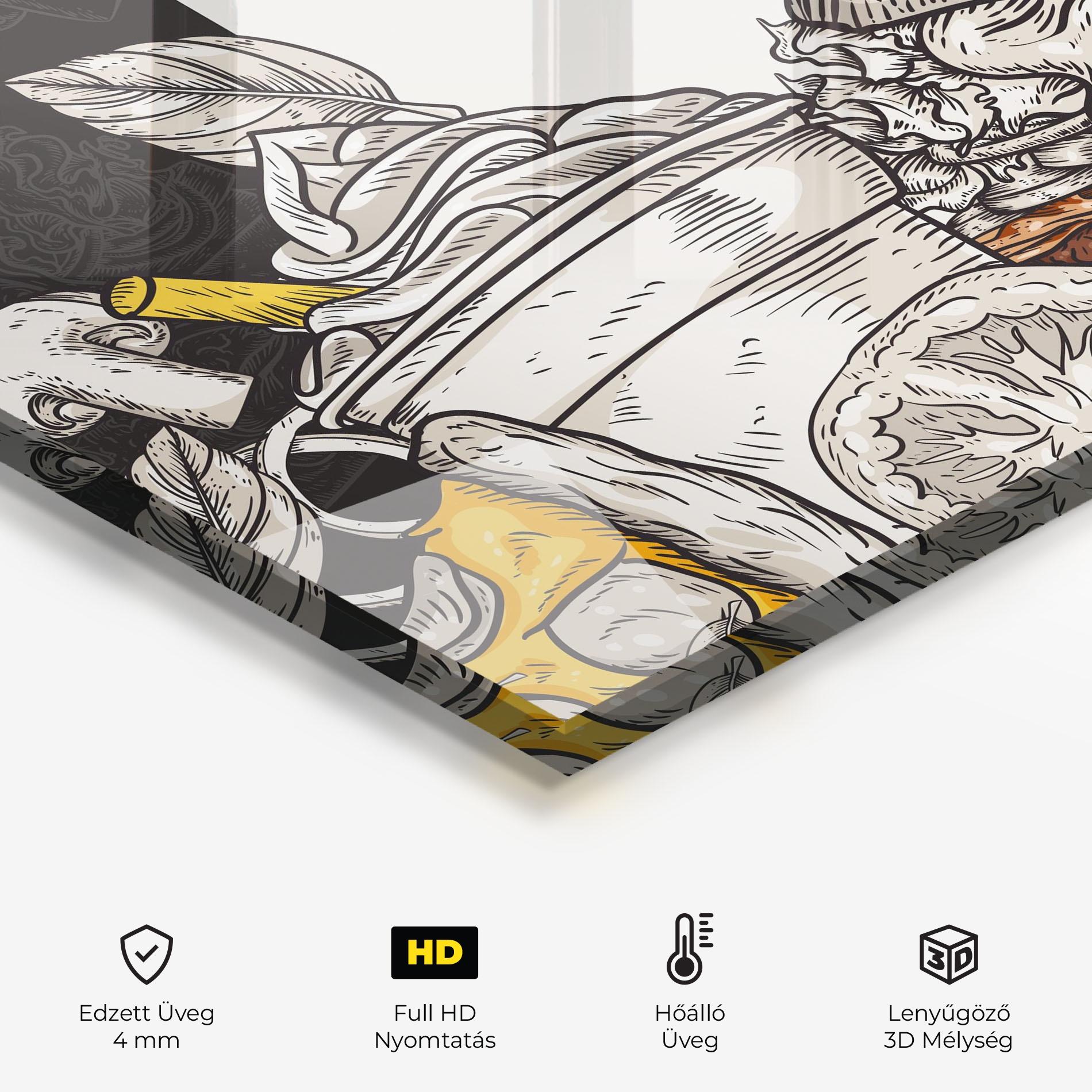 Konyhai üveg hátfal Fast Food mockup 2